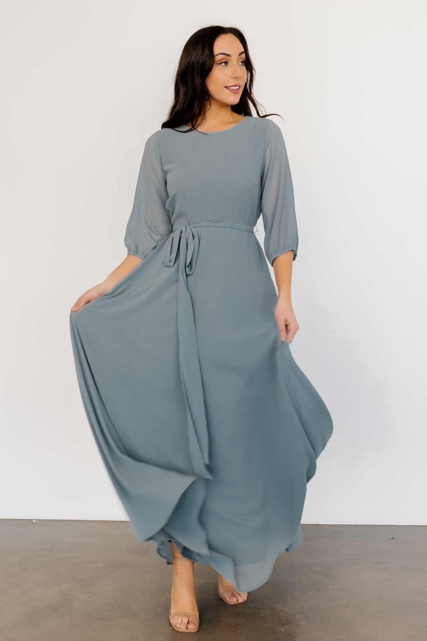 Rebecca Maxi Dress | Dusty Blue Low Pice Fee Shipping For Sale