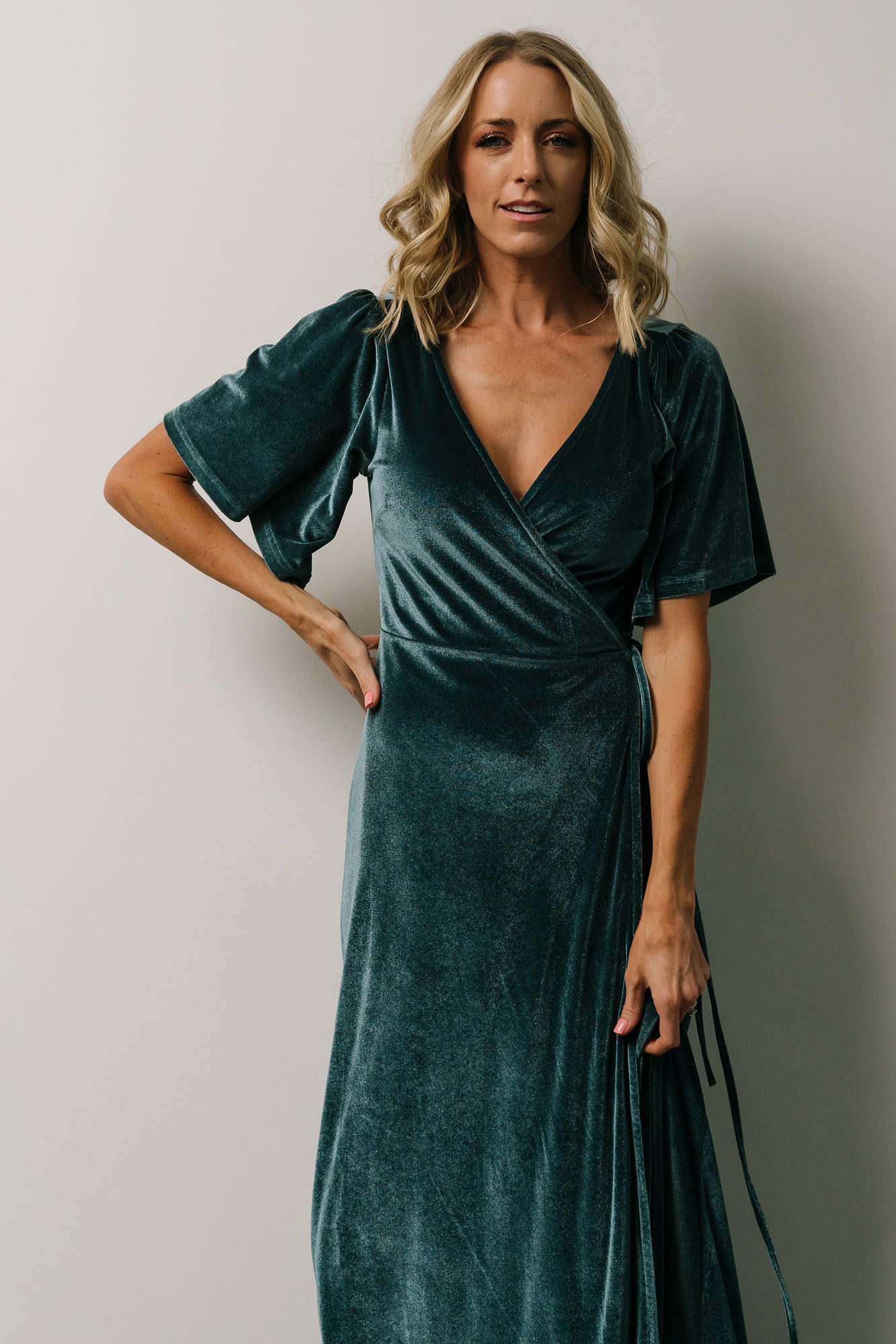 Meghan Velvet Wrap Maxi Dress | Persian Blue Buy Cheap Wiki