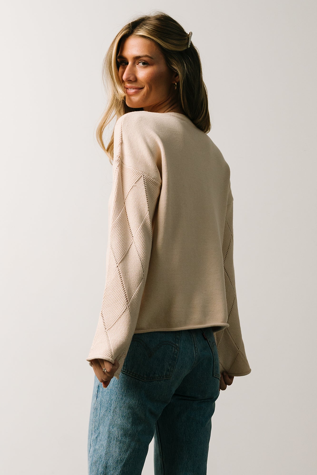 Britta Diamond Knit Sweater | Beige Cheap Nicekicks