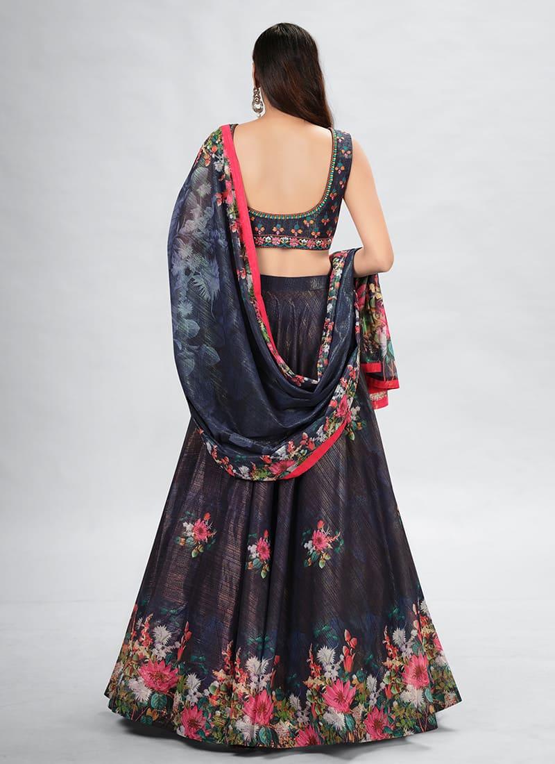 Hand Work Sleeveless Digital Print Lehenga Eastbay Cheap Online