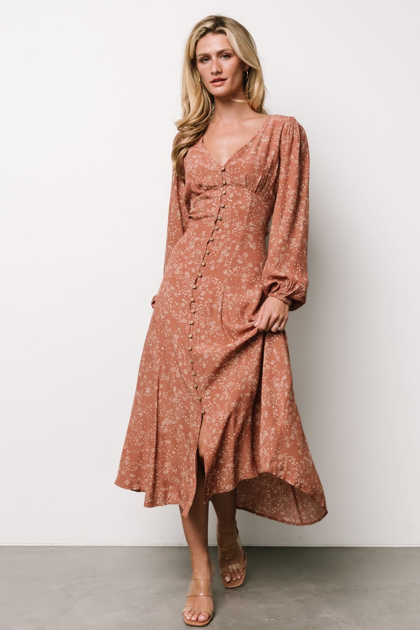 Claudine Maxi Dress | Dusty Clay Print Cheap Online Online