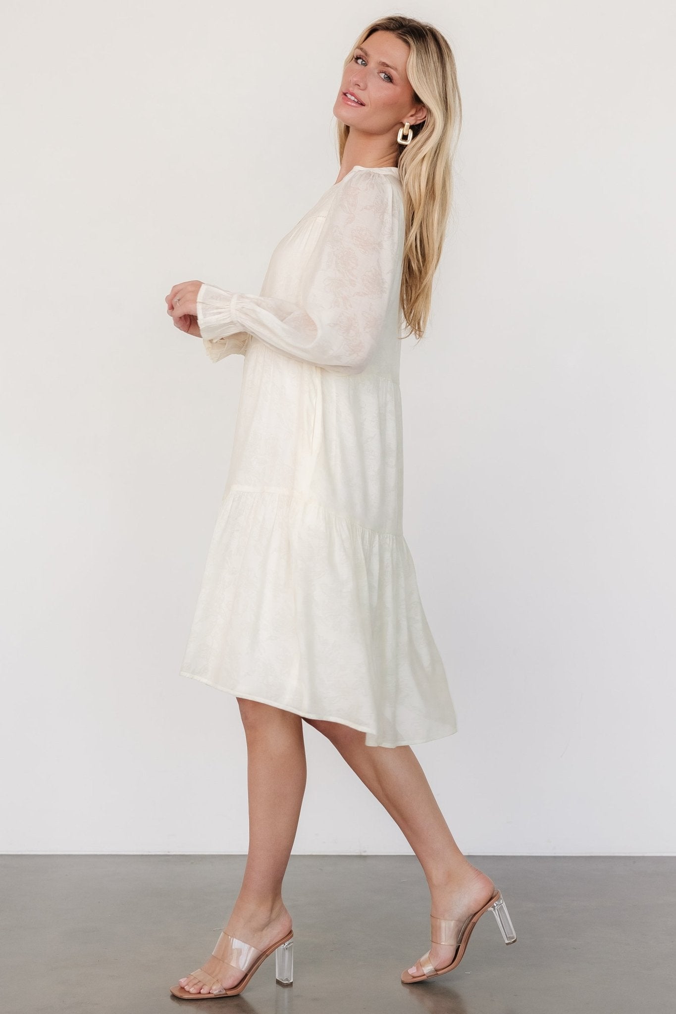 Brenna Button Midi Dress | Cream Sale Choice