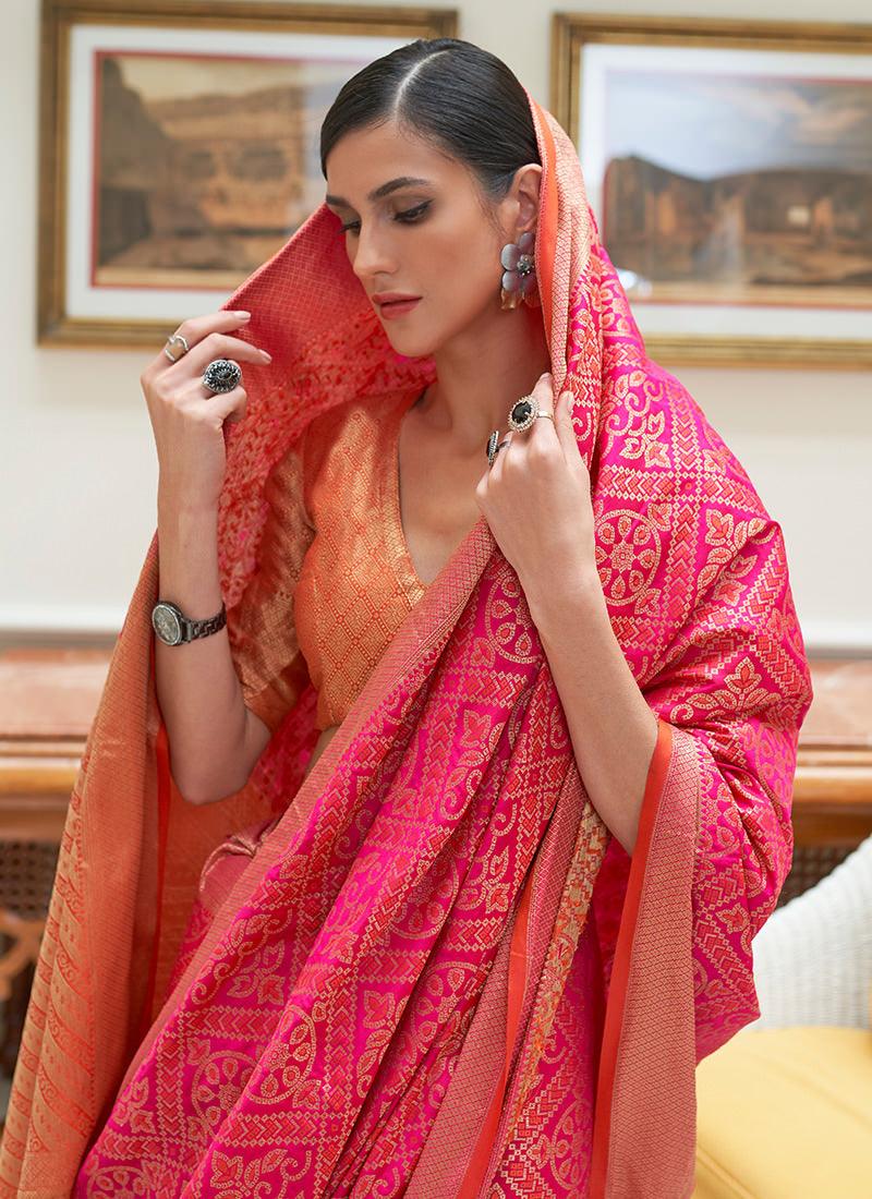 Rani Pink Traditional Patola Saree Outlet The Cheapest