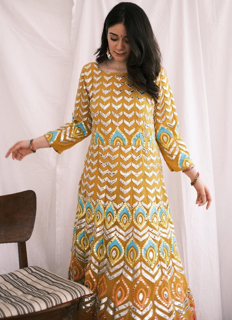 Eye-Catching Foil Mirror Base Lemon Yellow Palazzo Suit Low Cost For Sale