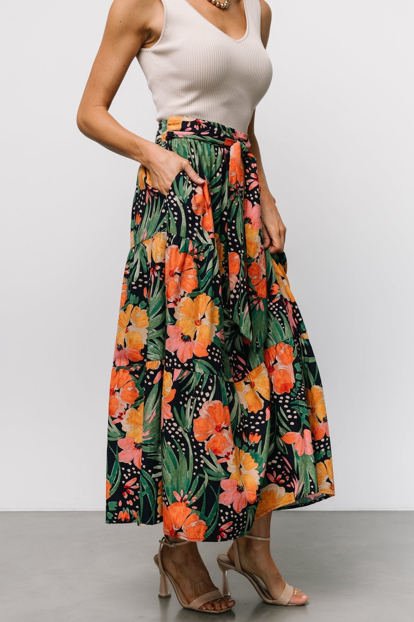 Melea Skirt | Navy Multi Floral Online Cheap Quality