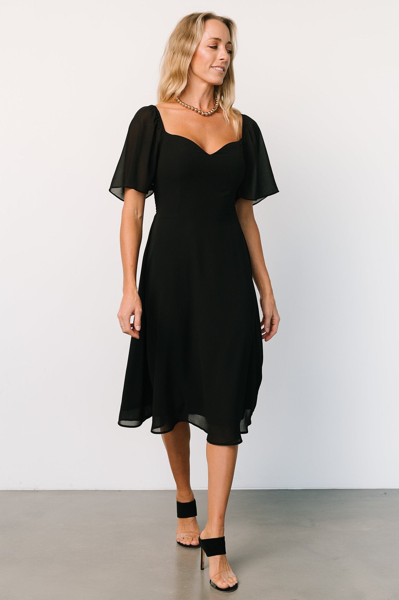 Colette Sweetheart Midi Dress | Black Discount Big Sale