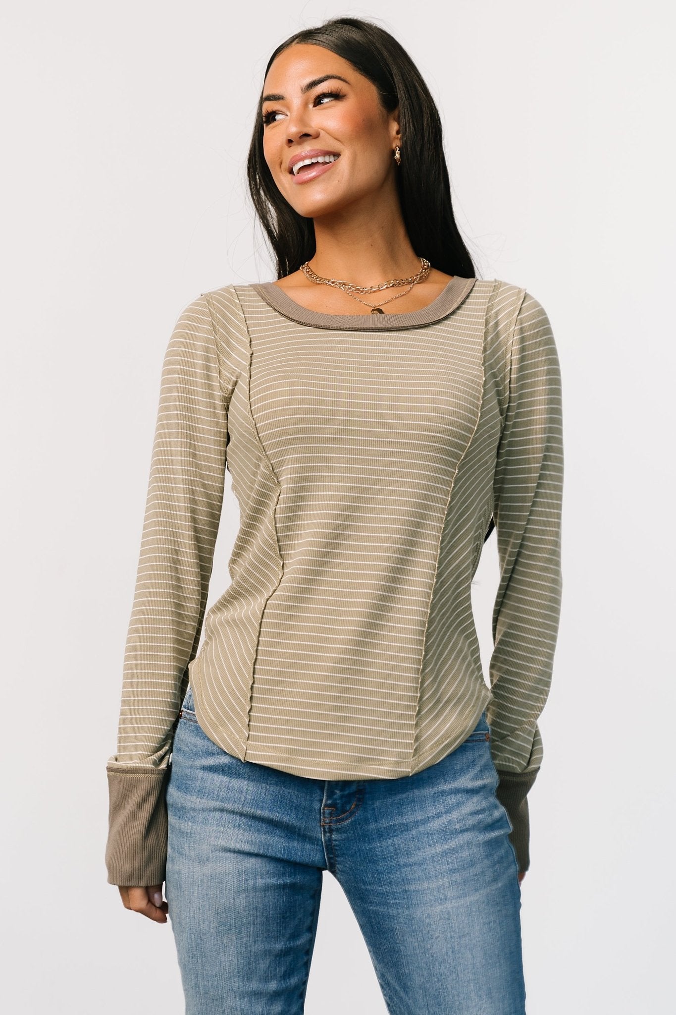 Ashford Striped Top | Olive Order