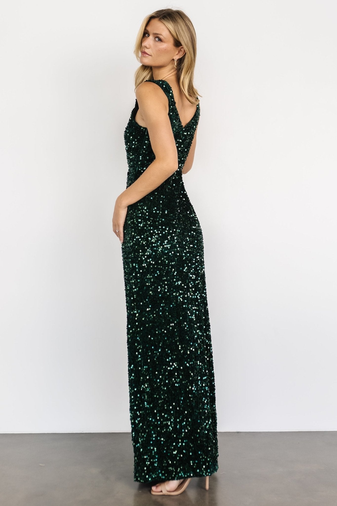 Marilyn Sequin Maxi Gown | Emerald Free Shipping Nicekicks