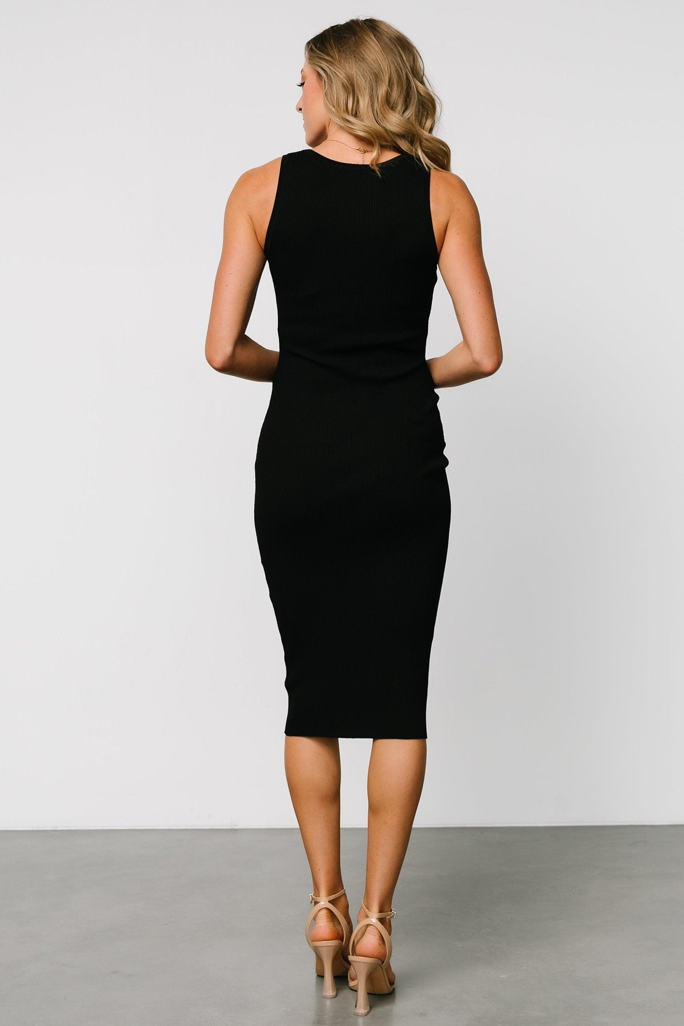 Bobbie Snap Button Midi Dress | Black Genuine For Sale