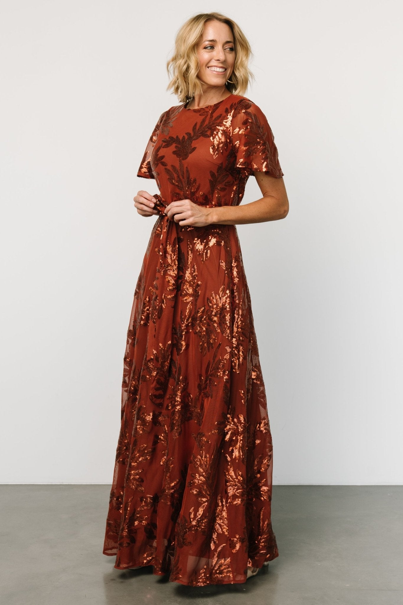 Muse Sequin Maxi Dress | Cinnamon 2025 New Cheap Pice