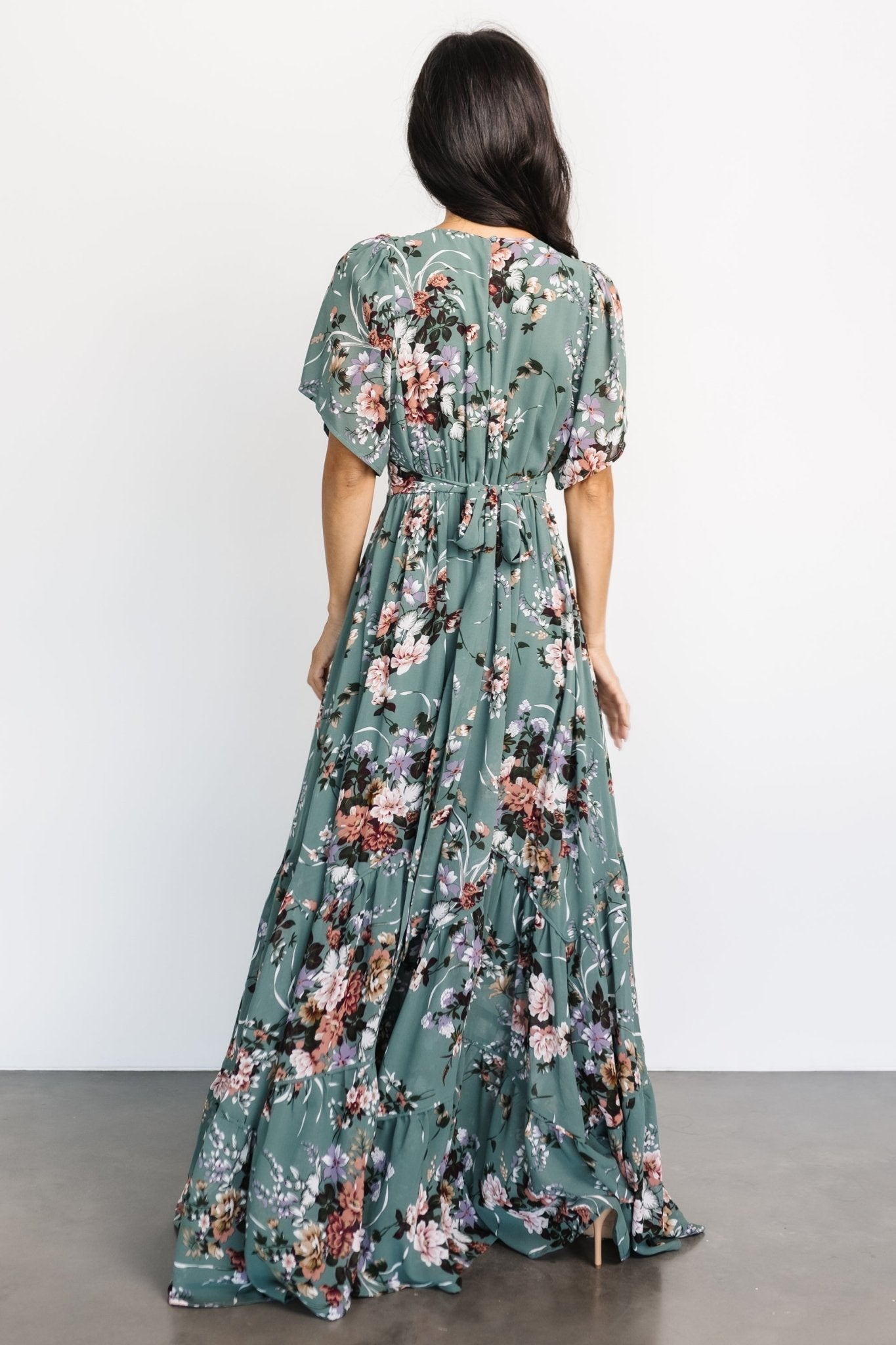 Katherine Maxi Dress | Dusty Green Floral Manchester Great Sale Online