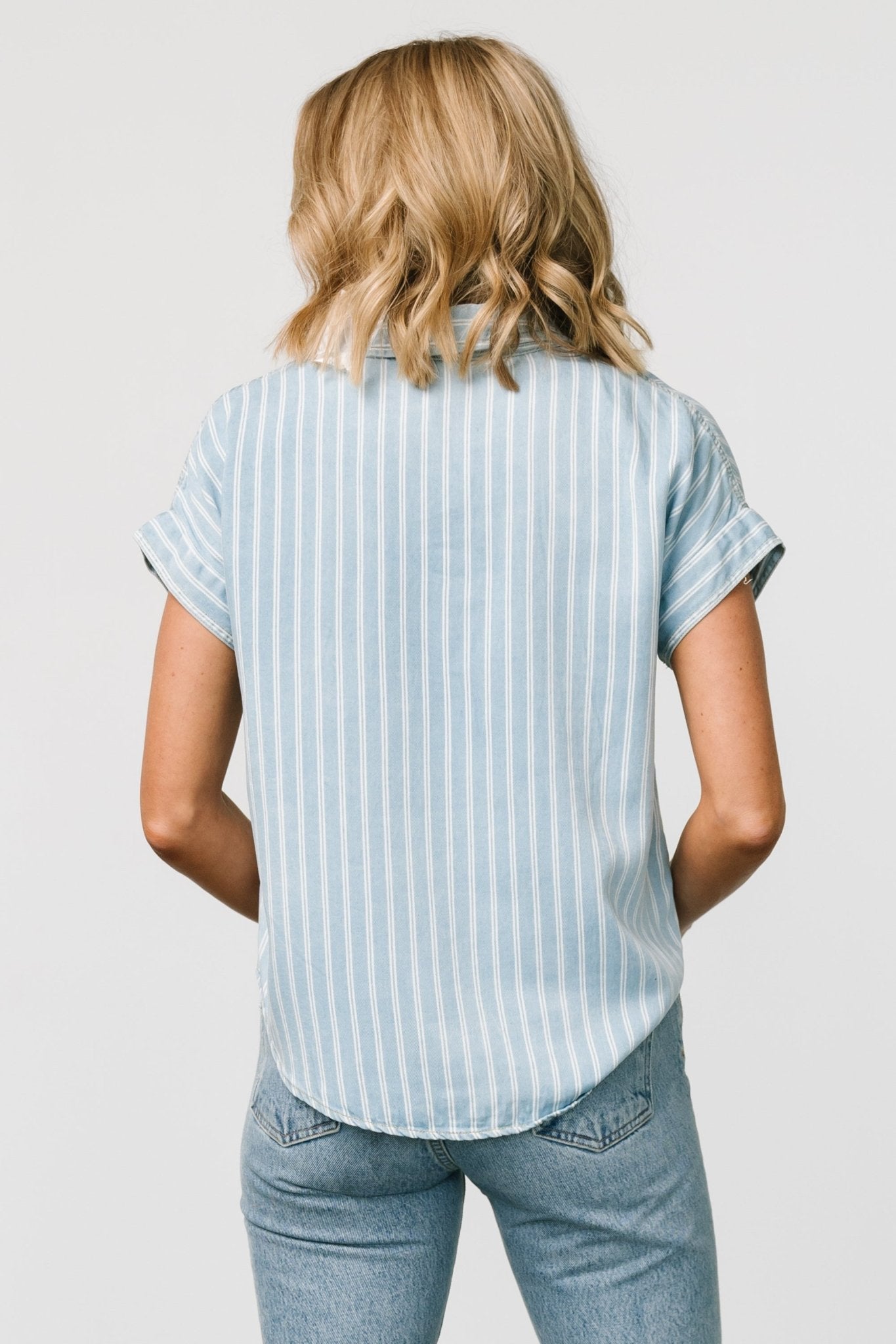 Berkley Striped Top | Denim Blue Cheap Sale Supply