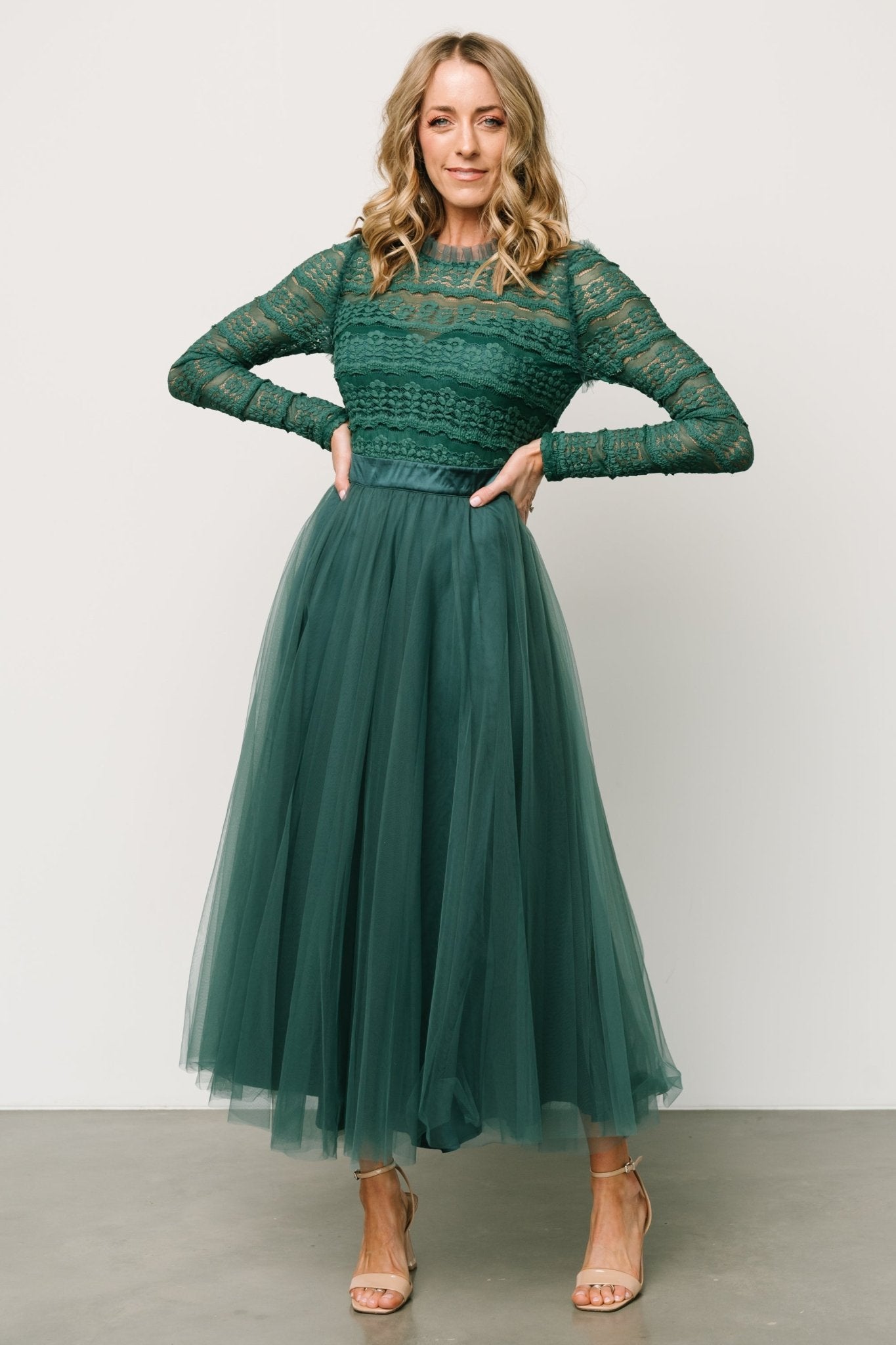 Lonnie Tulle Dress | Emerald Discount Free Shipping