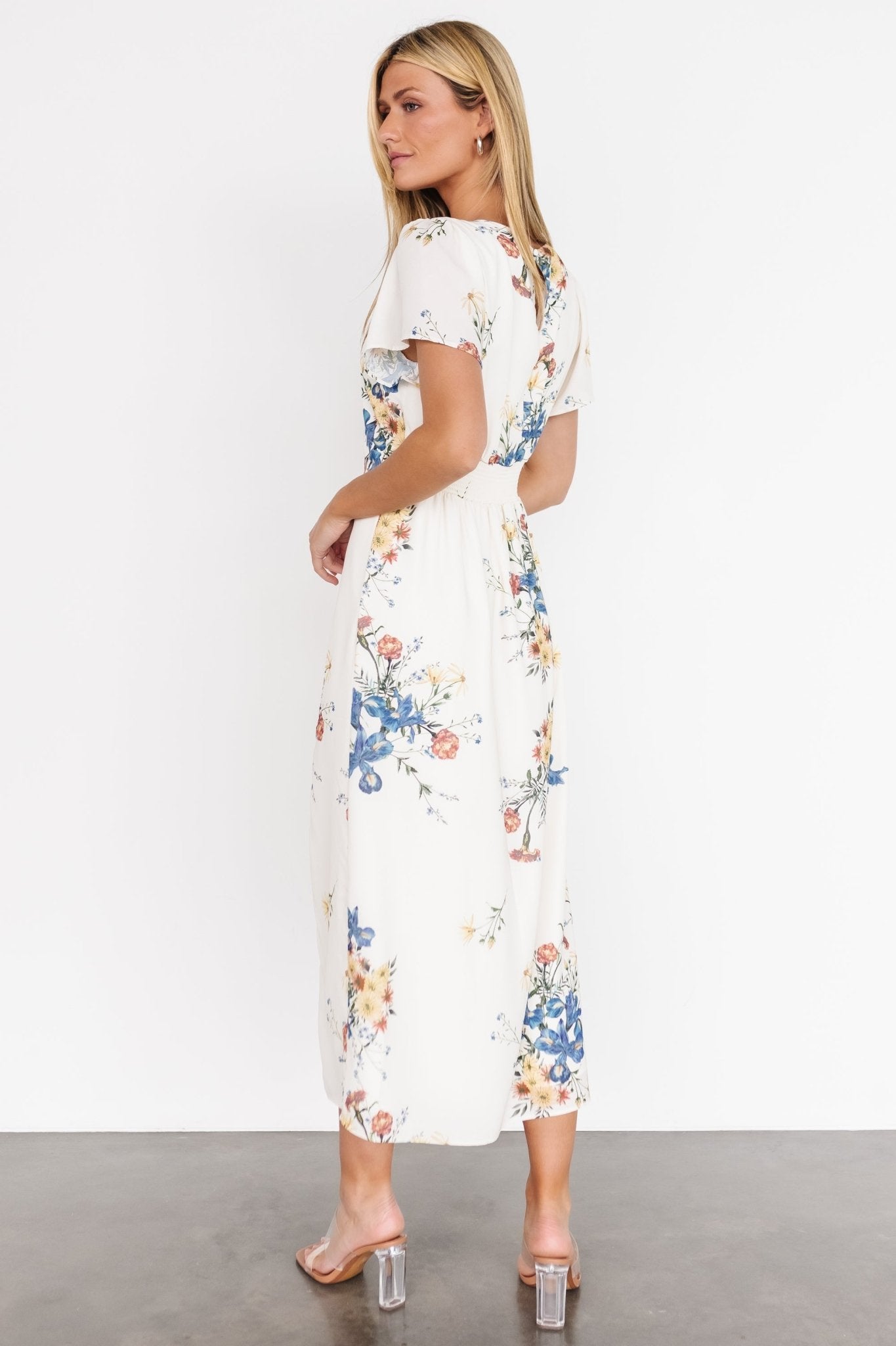 Kirsten Midi Dress | Cream Floral Free Shipping Shop For