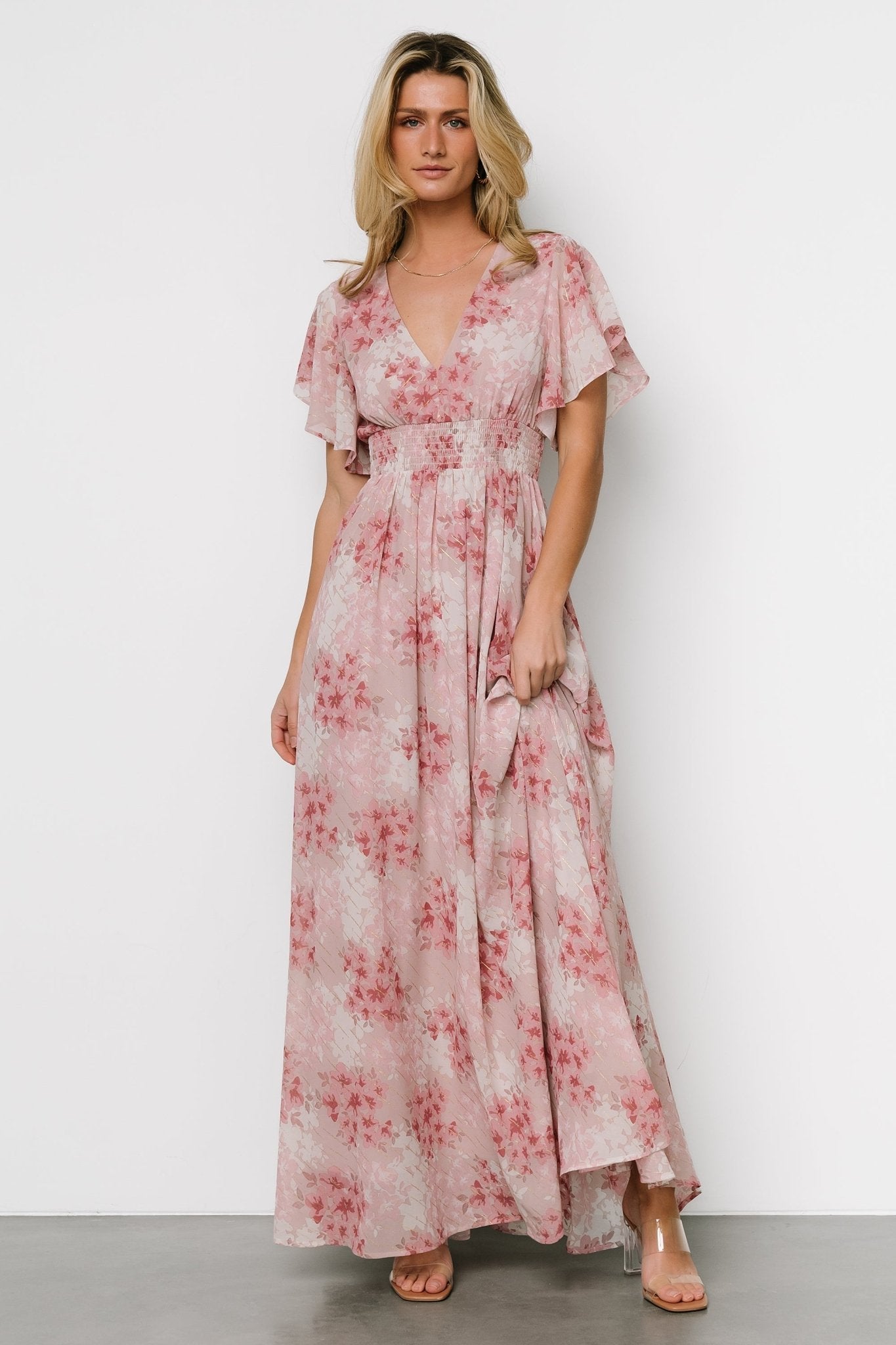 Lynlee Metallic Maxi Dress | Pink Multi Sale Supply