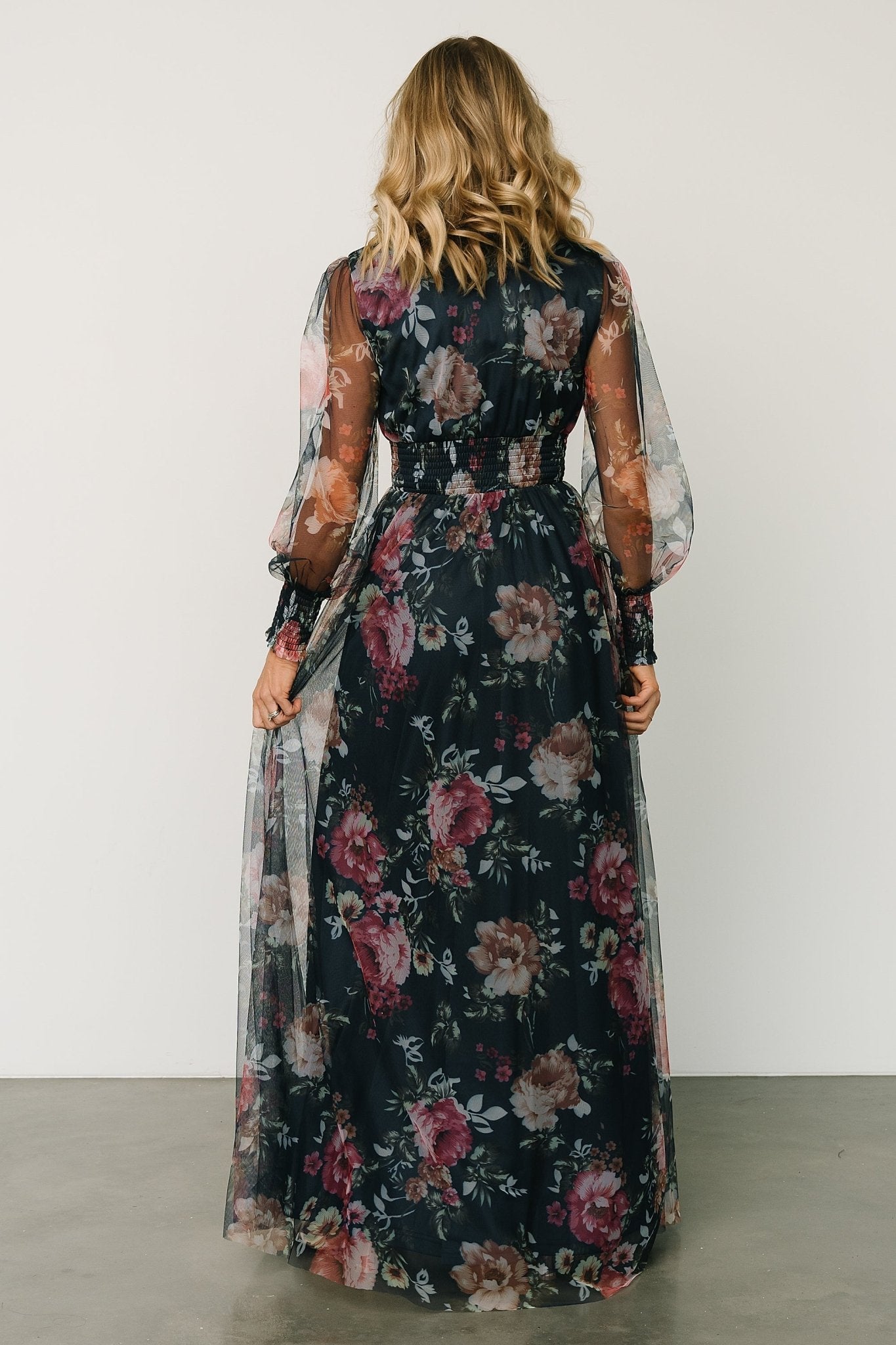 Layla Tulle Maxi Dress | Garden Navy Floral Get Authentic Sale Online