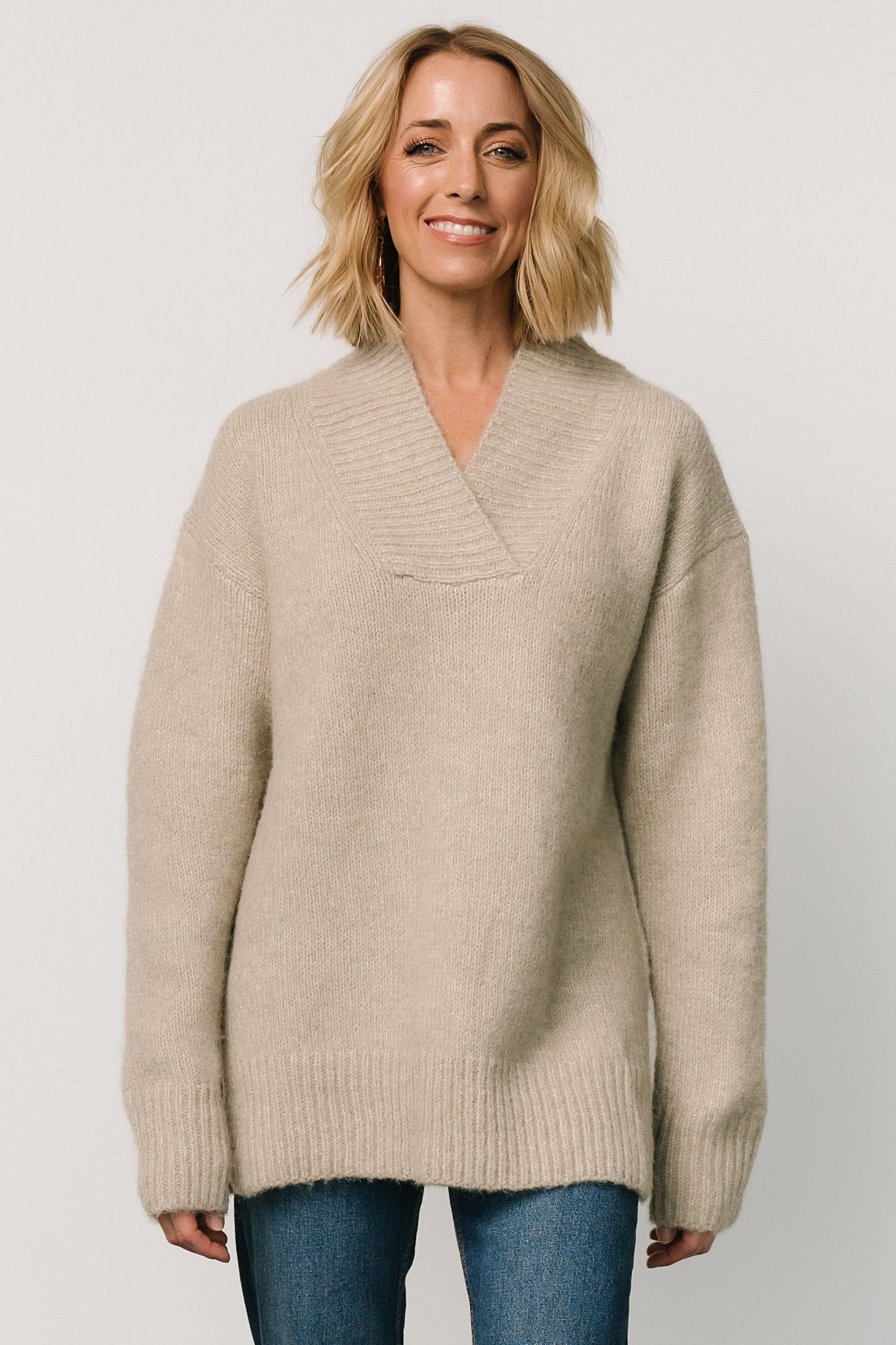 Calgary Oversized Sweater | Oatmeal Looking For