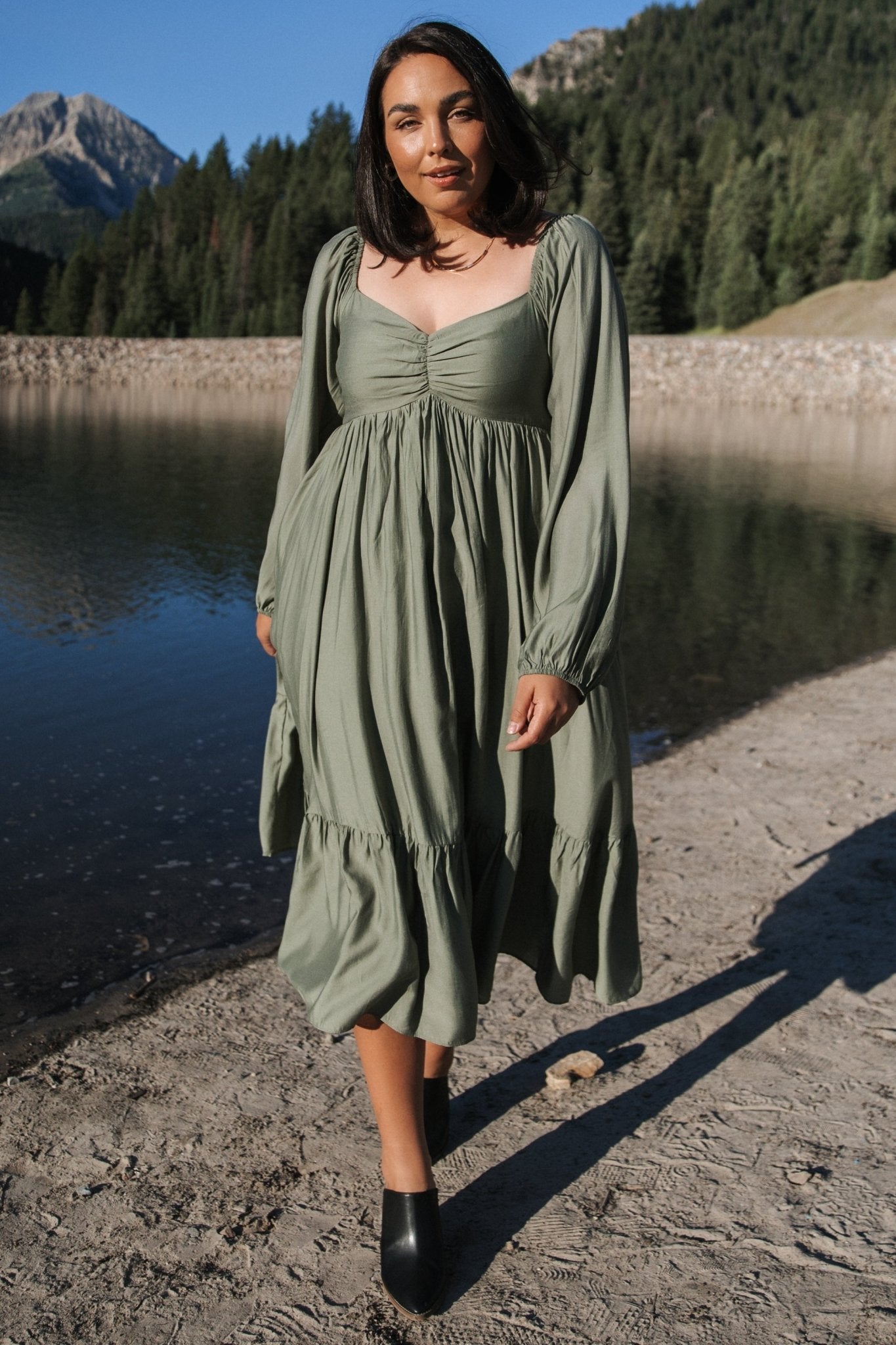 Brittany Long Sleeve Dress | Olive Pices Cheap Online