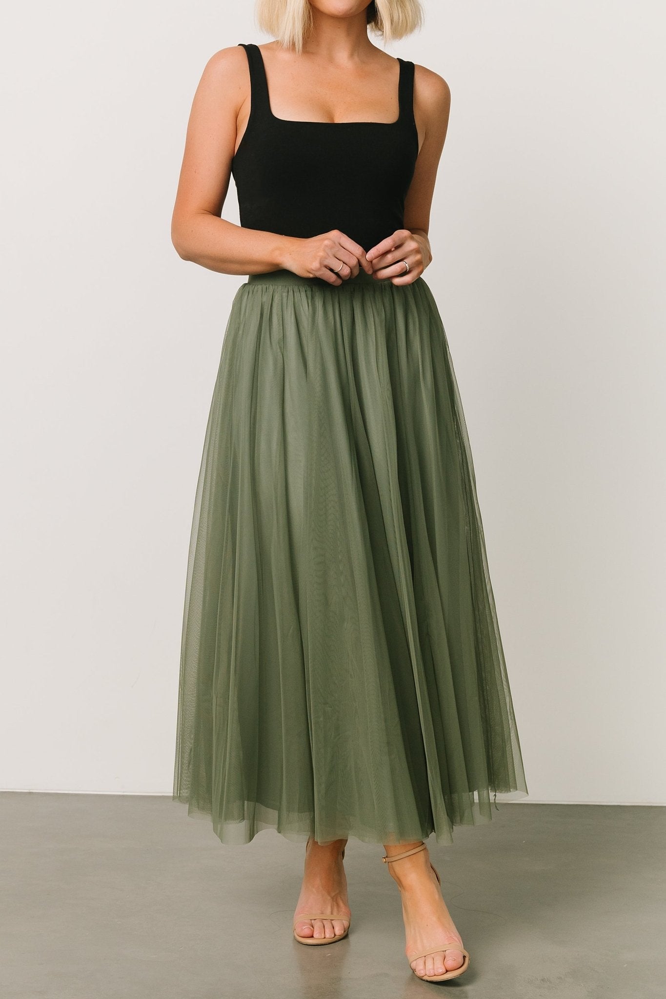 Mila Tulle Skirt | Dark Sage Cheap Sale Many Kinds Of