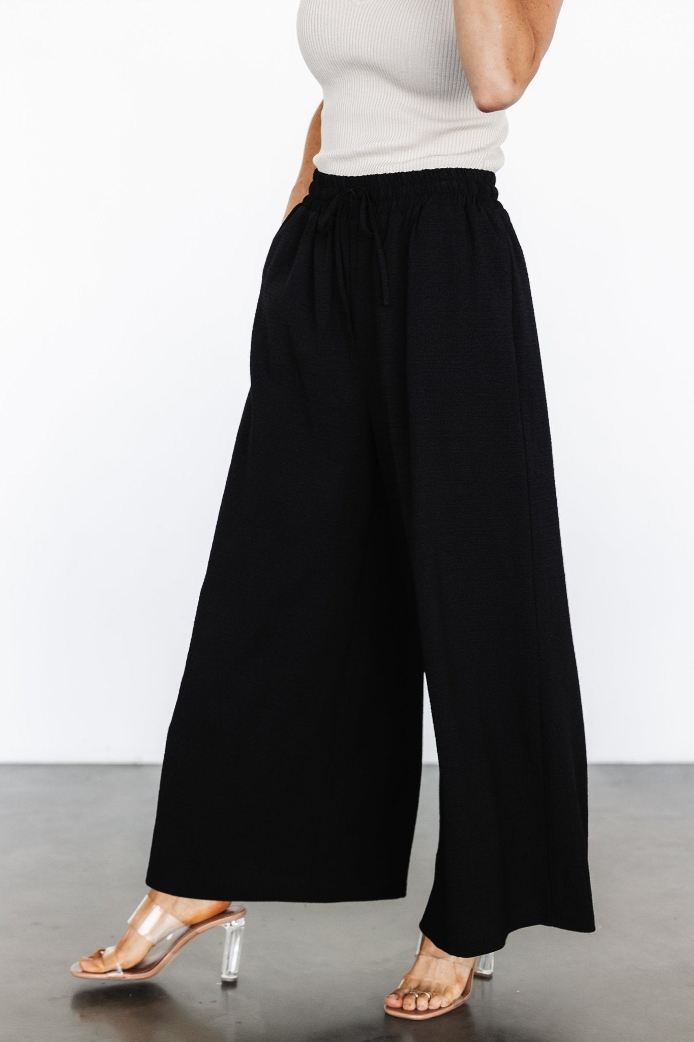 Florence Textured Pants | Black Buy Cheap 2025 New