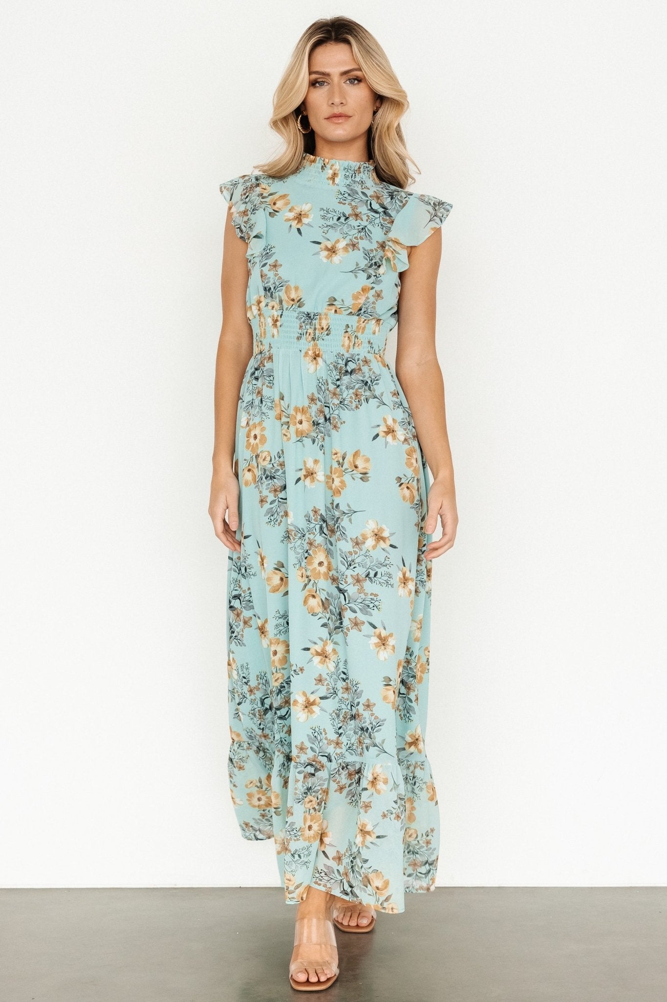 Kearny Ruffle Maxi Dress | Mint Floral Cheap Sale Free Shipping