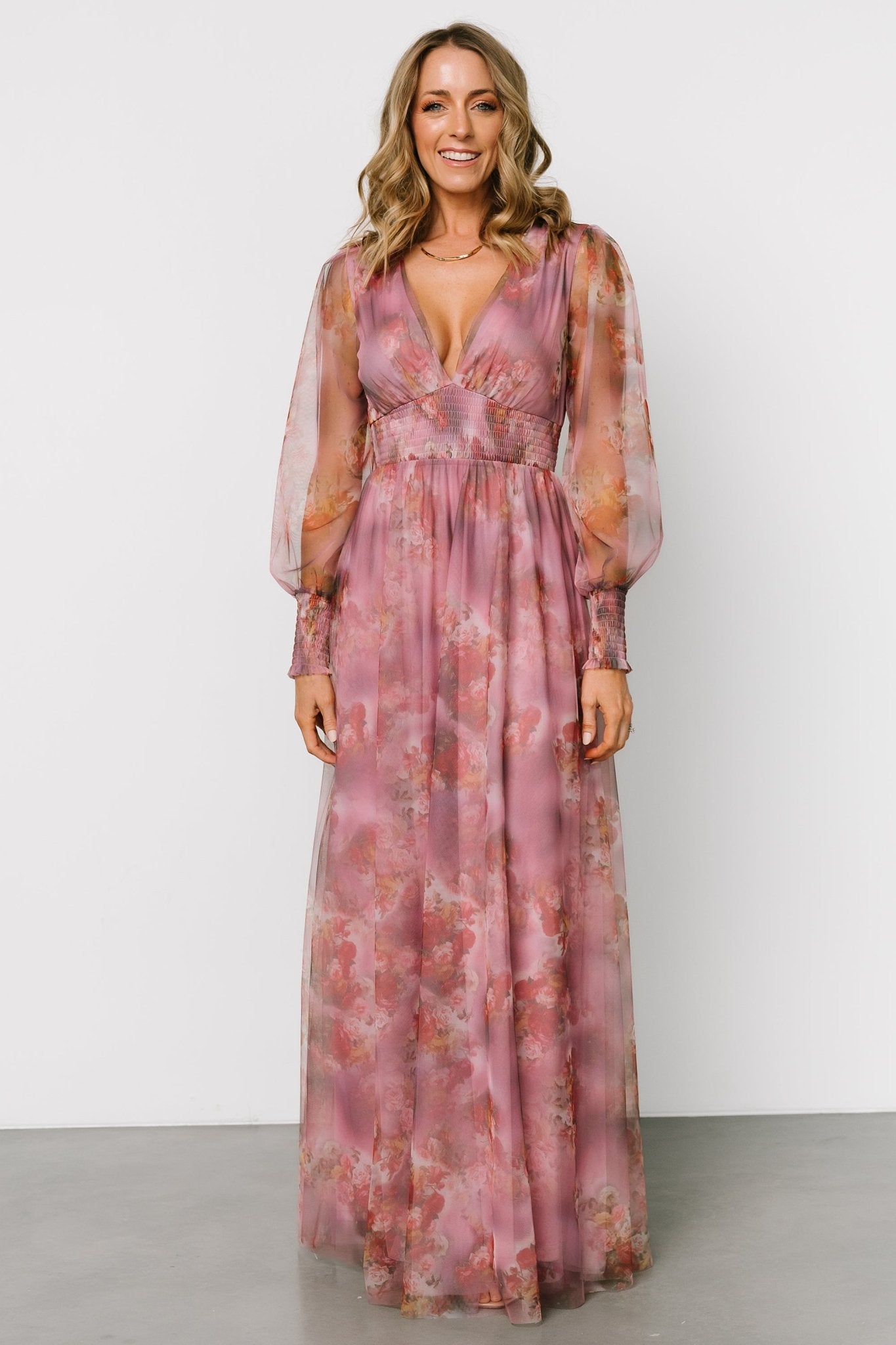 Layla Tulle Maxi Dress | Dusty Orchid Floral Free Shipping Good Selling