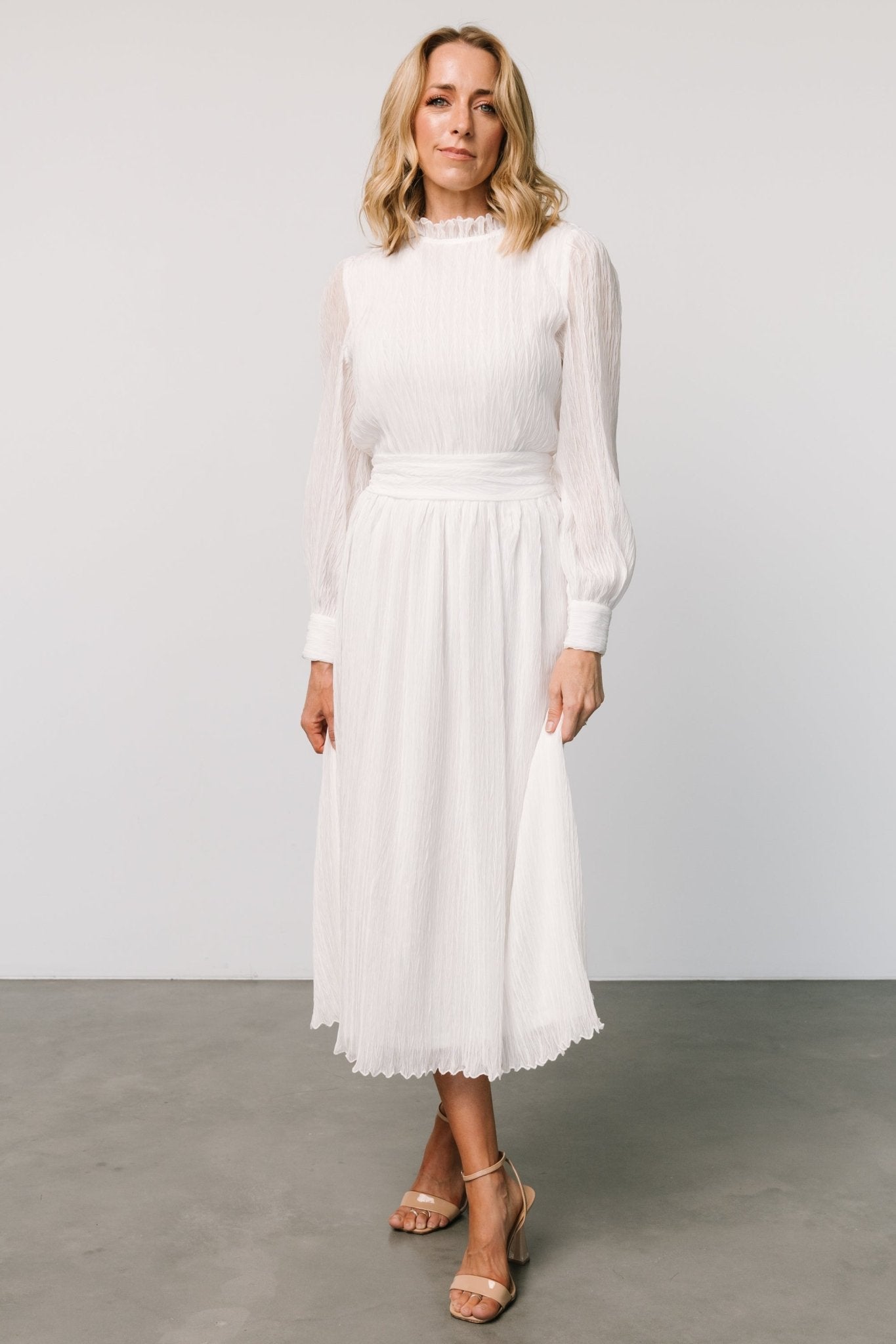 Julie Long Sleeve Dress | Off White Clearance Amazing Pice