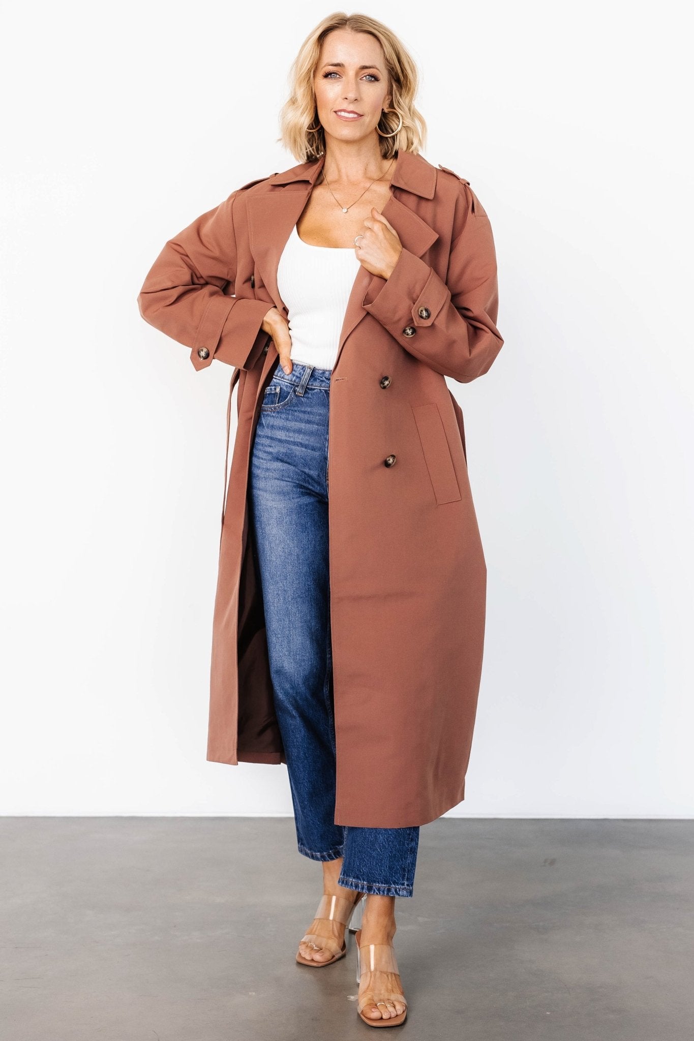 Elias Trench Coat | Warm Brown Purchase Sale Online