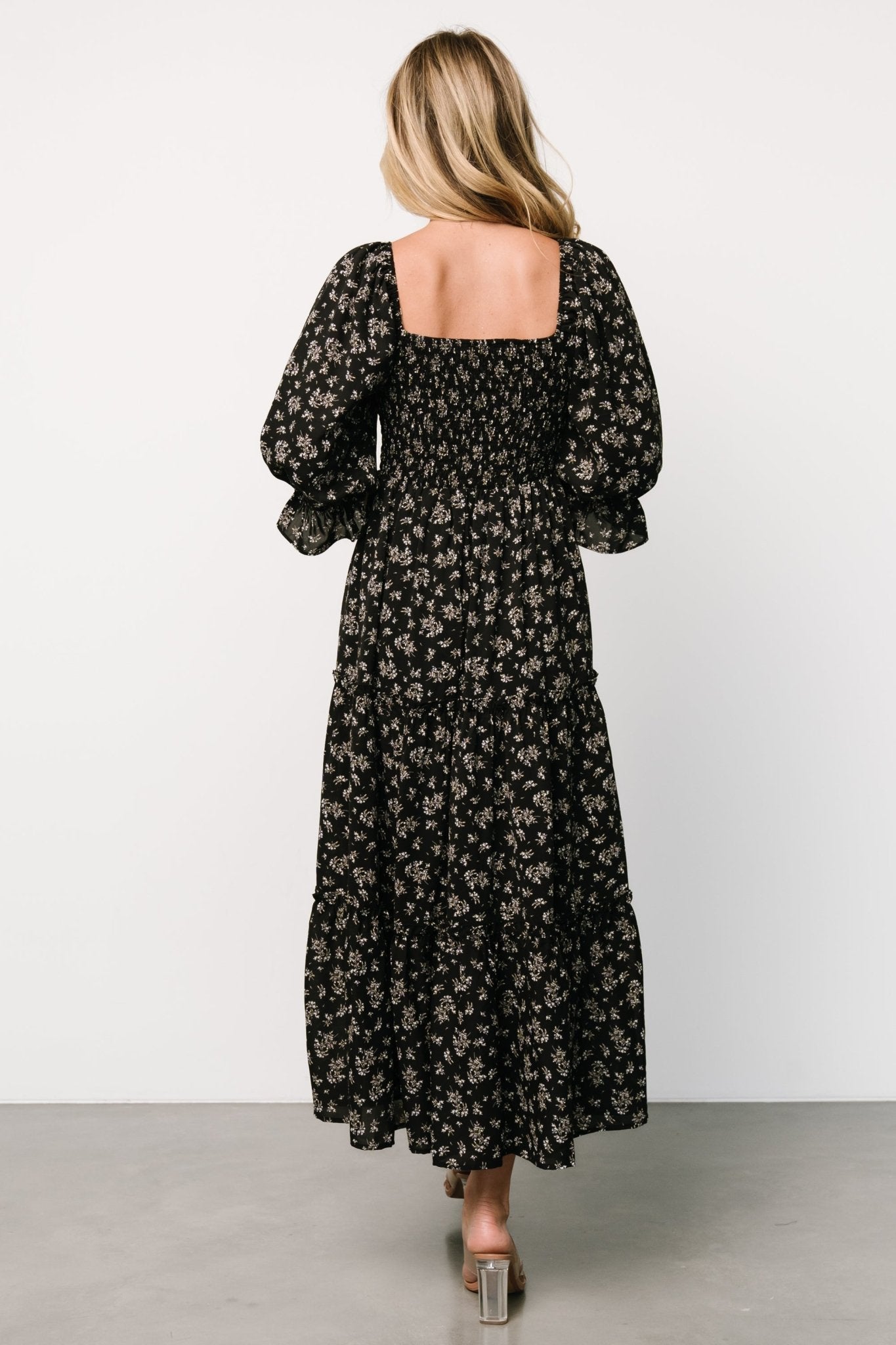 Margareta Tiered Dress | Black Floral Footlocker Online