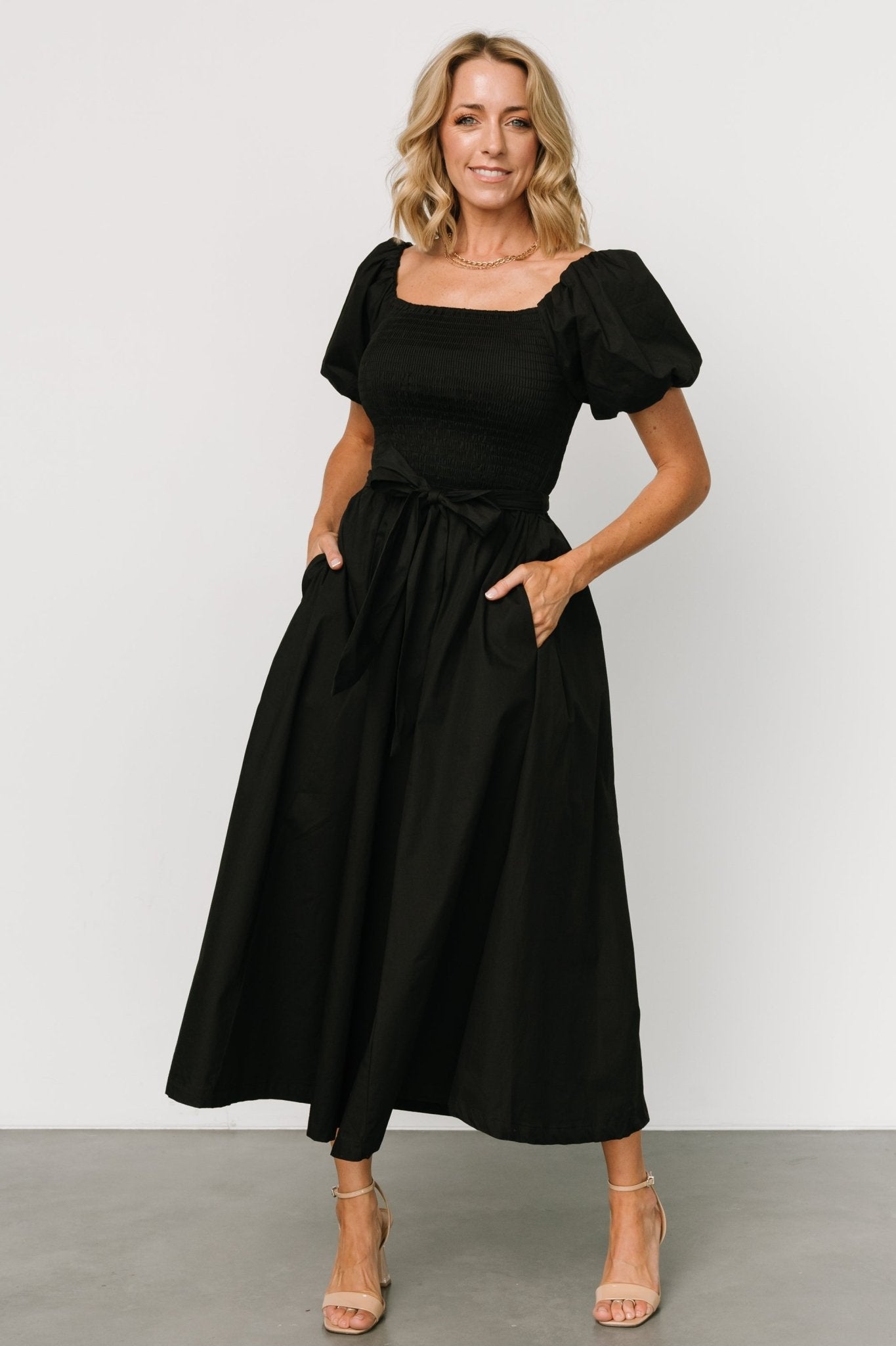 Bardot Midi Dress | Black Cheap Sale 100% Original