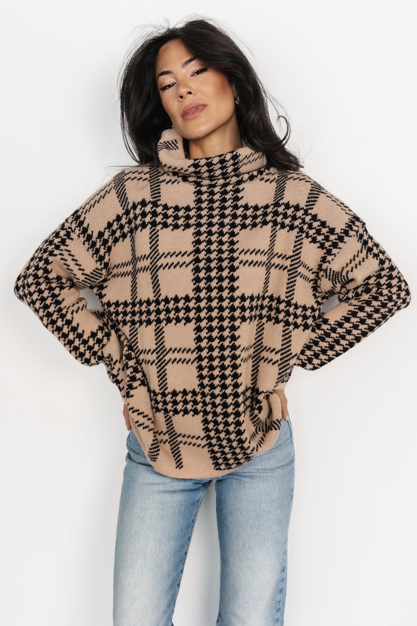 Alexander Turtleneck Sweater | Taupe + Black Cheap Sale Manchester