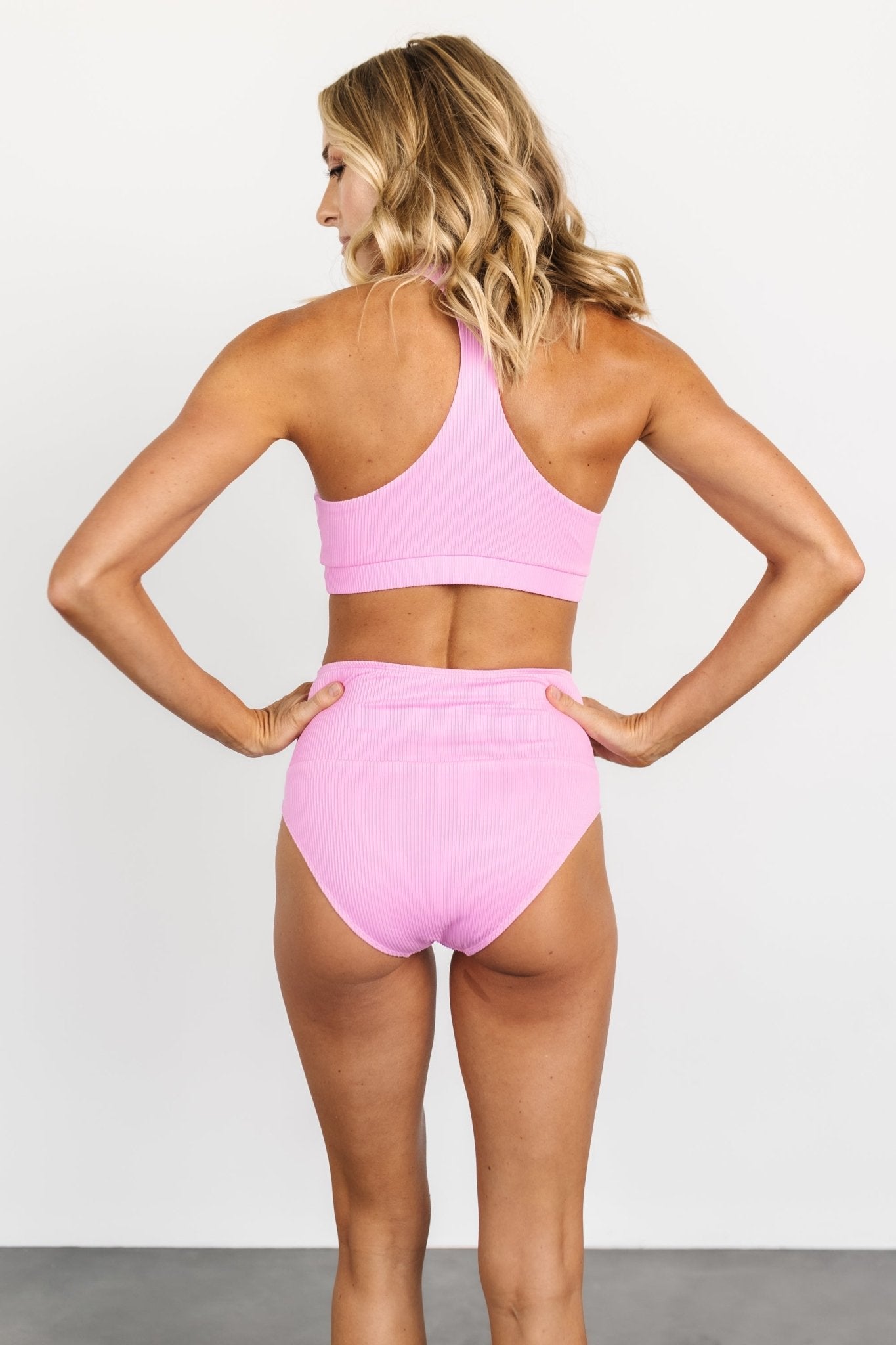 Del Mar Ribbed Bikini Bottom | Pink Discount Low Cost