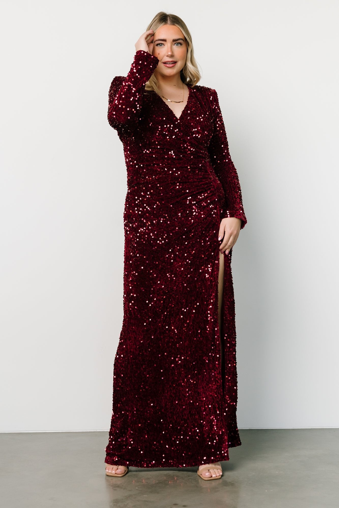 Madonna Sequin Maxi Dress | Burgundy Buy Cheap Inexpensive