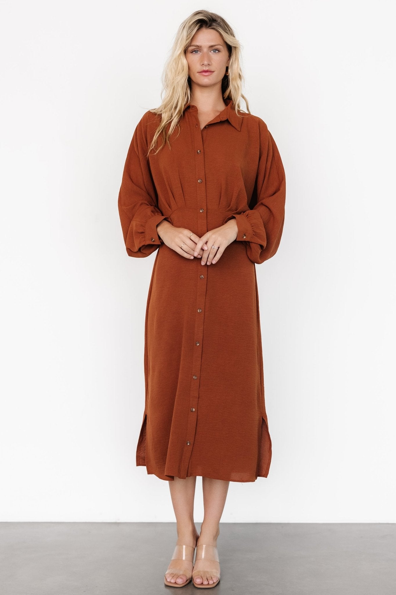 Marla Button Dress | Copper 2025 Cheap Pice