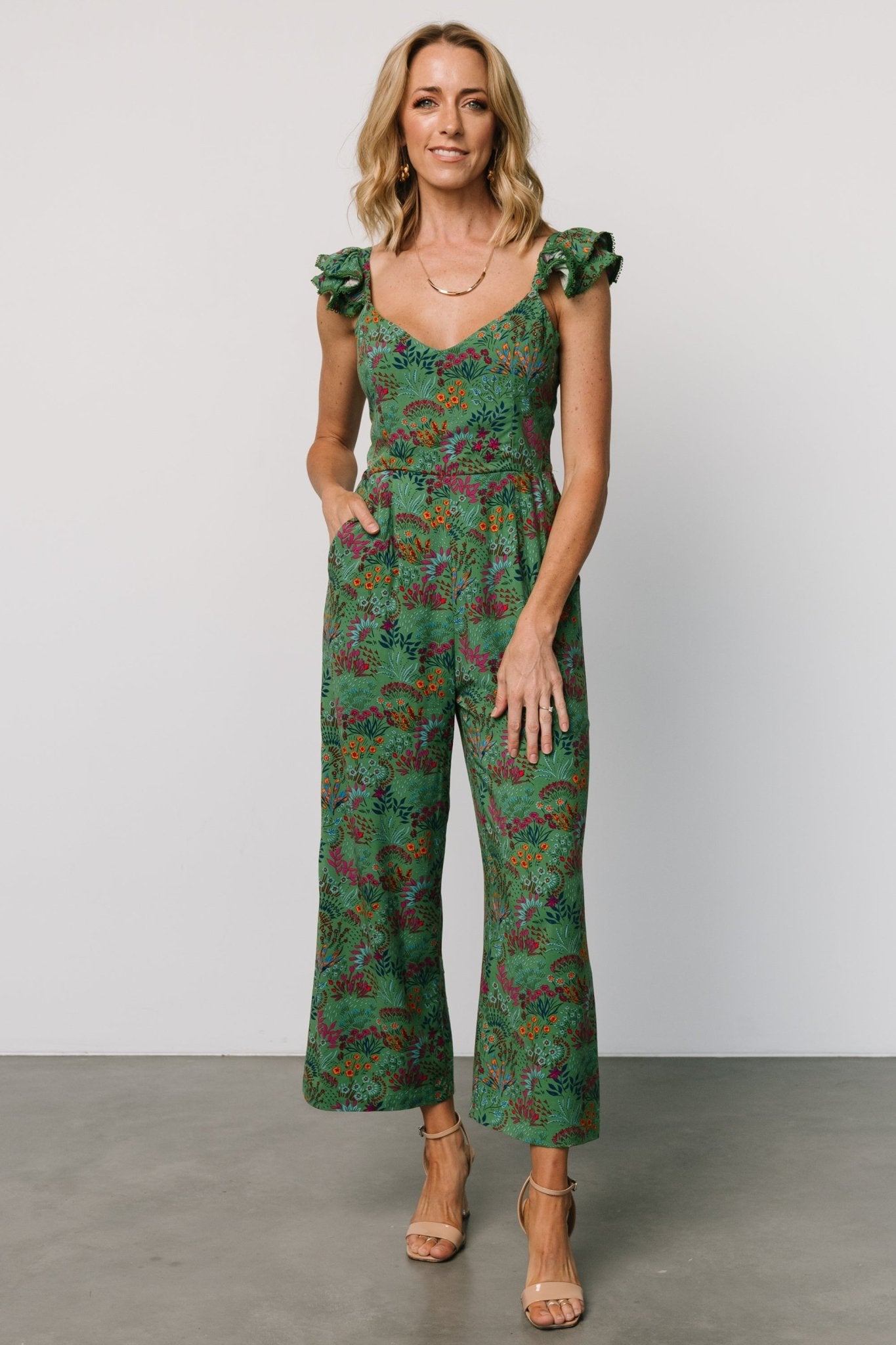 Chora Jumpsuit | Green Multi Clearance Online Online