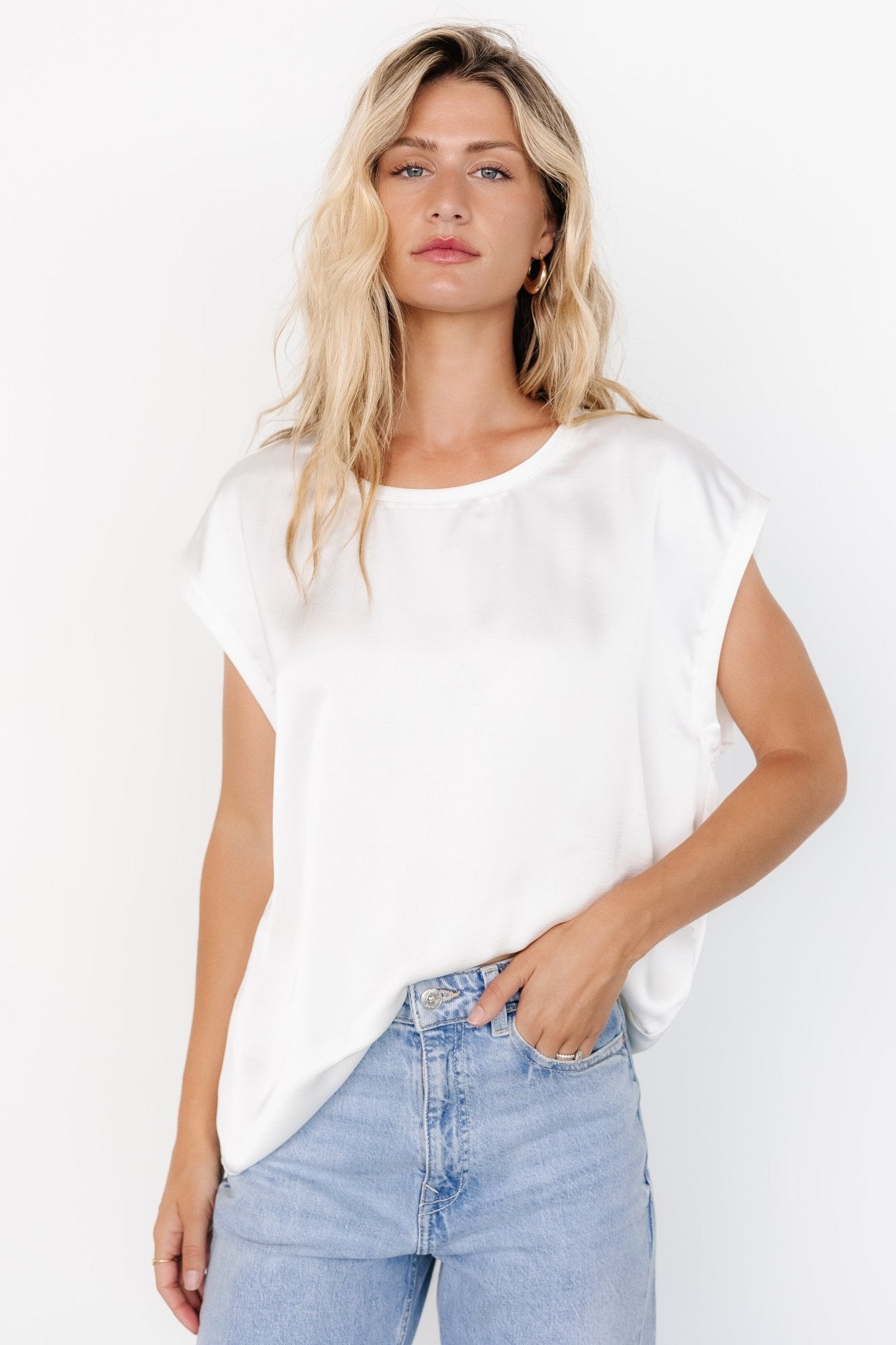 Adina Top | White Free Shipping Geniue Stockist