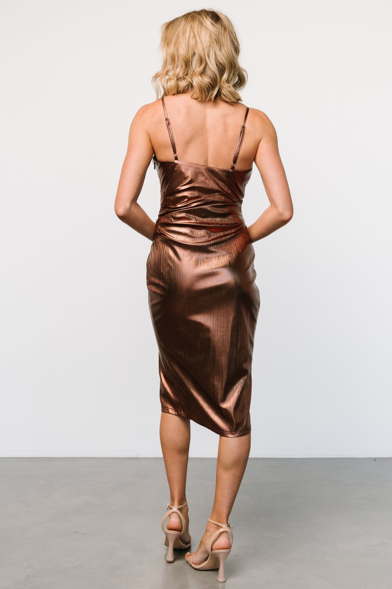 Whitney Midi Dress | Bronze Discount Pices