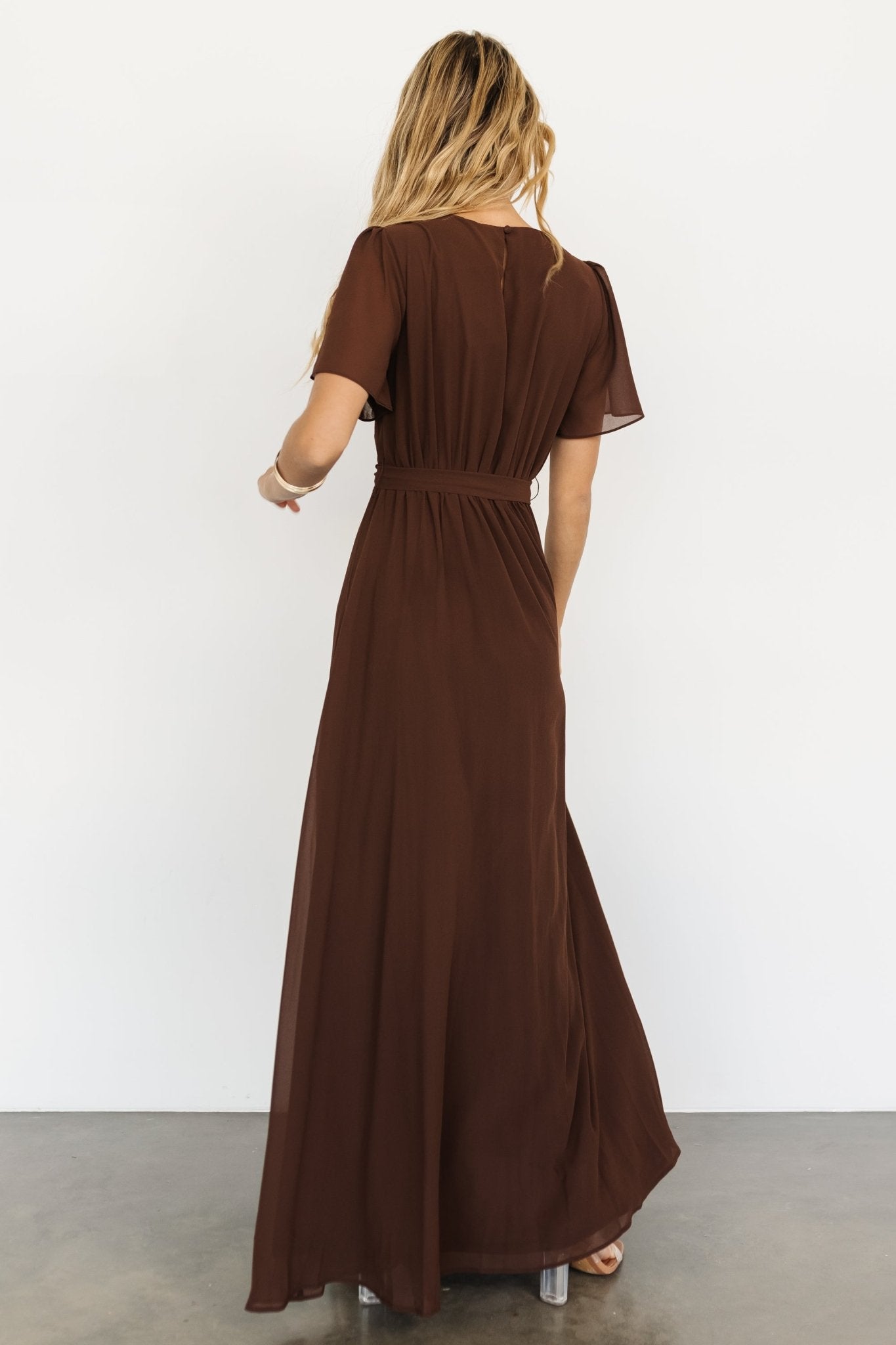 Naomi Short Sleeve Maxi Dress | Espresso Free Shipping New Styles