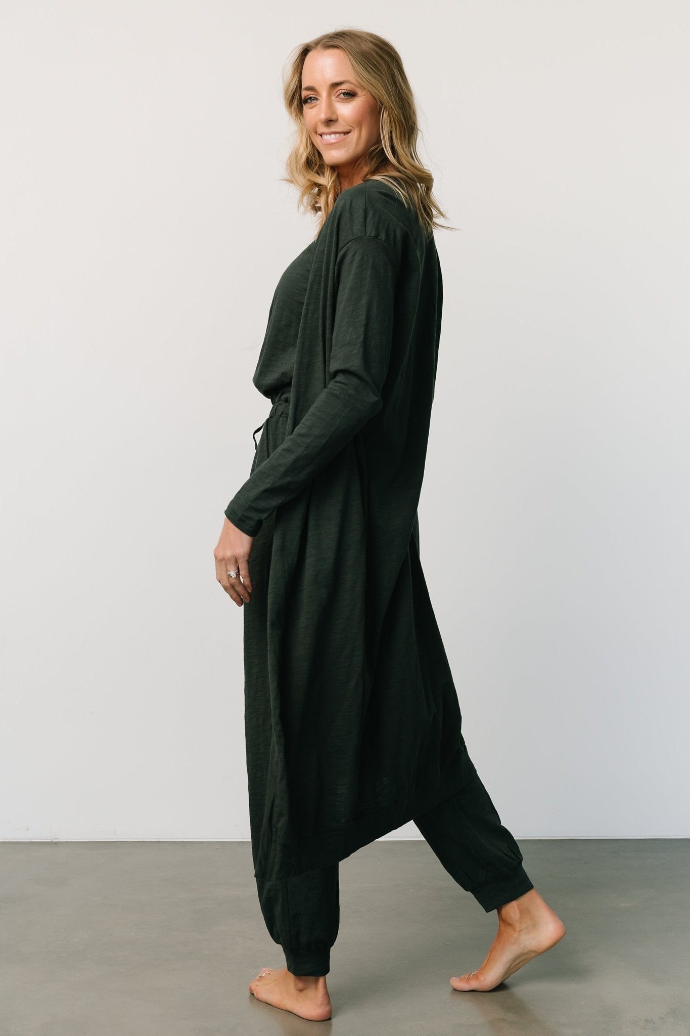 Janae Jumpsuit + Cardigan Set | Dark Green Pay With Visa