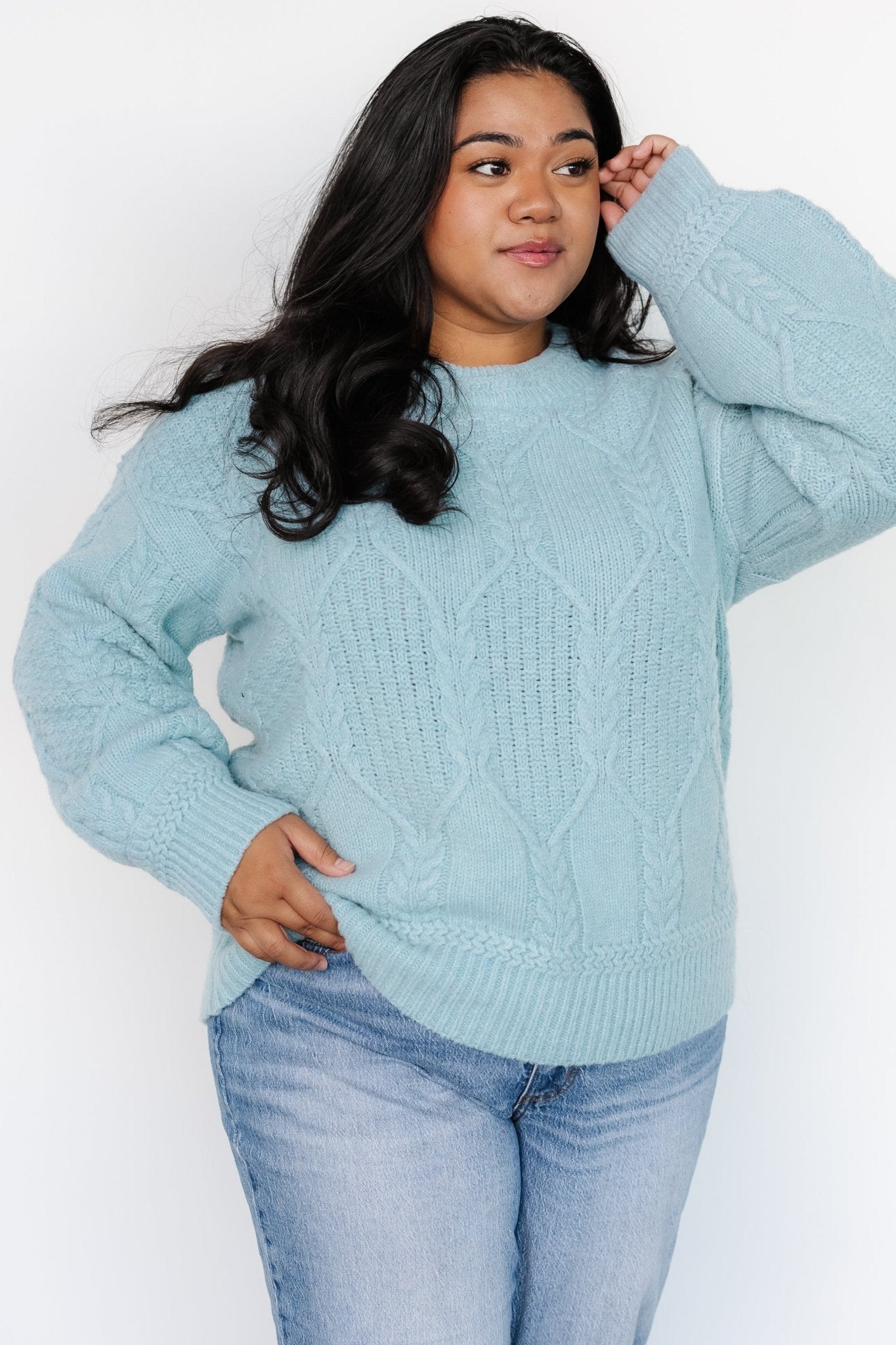 Sheffield Knit Sweater | Light Blue Outlet Clearance Store