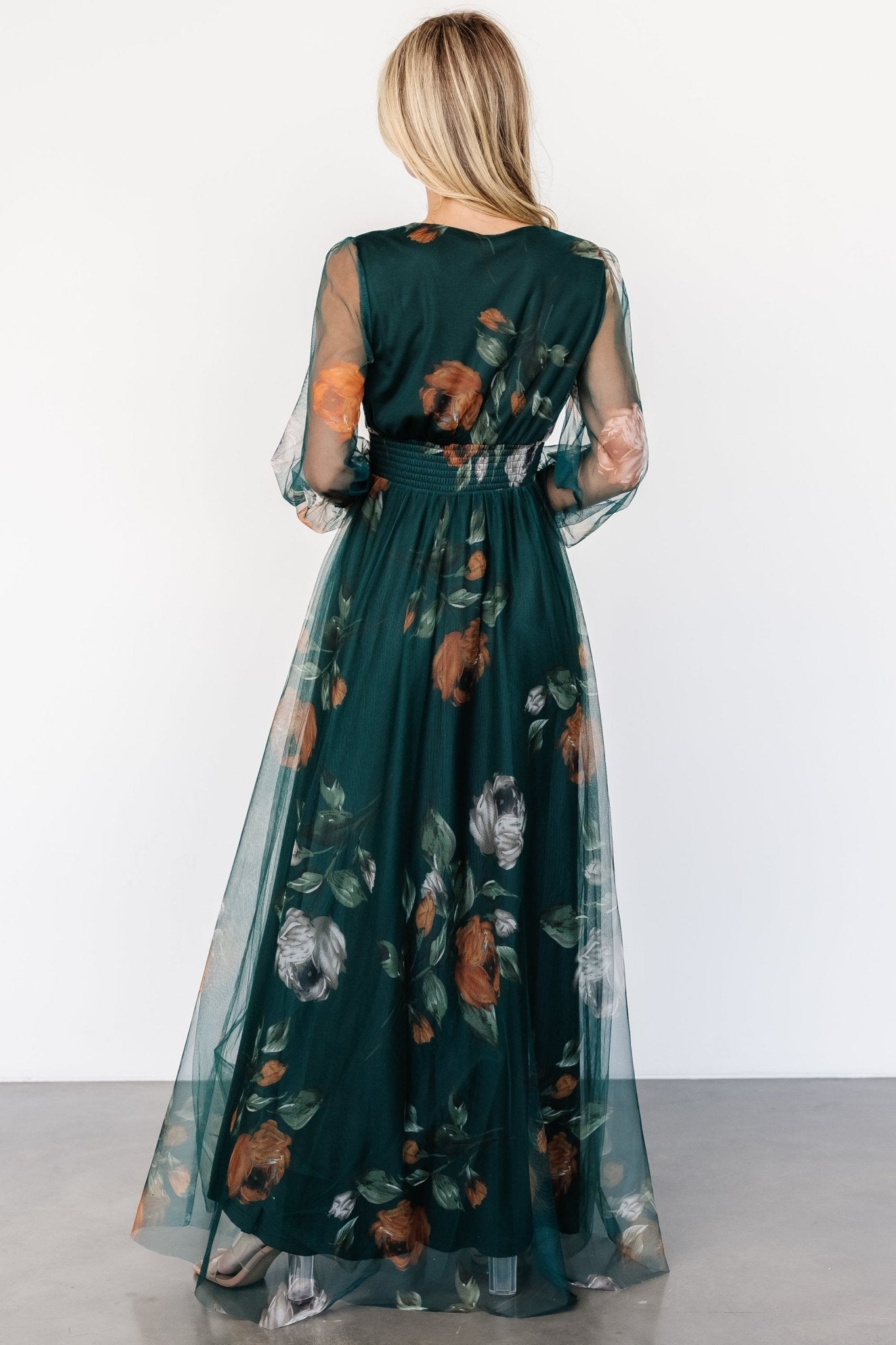 Layla Tulle Maxi Dress | Deep Topaz Floral Buy Cheap Explore