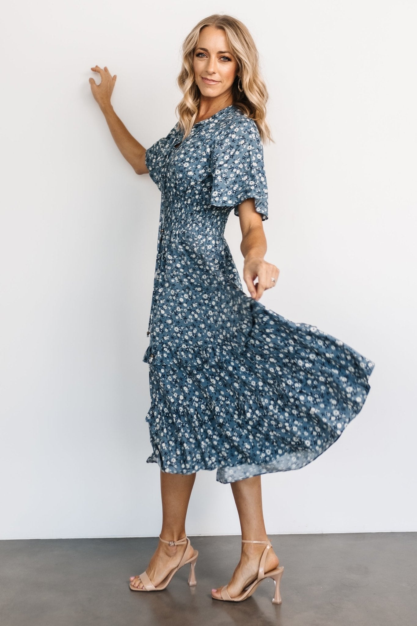 Spell Boho Midi Dress | Blue Floral Online Online Cheap Online