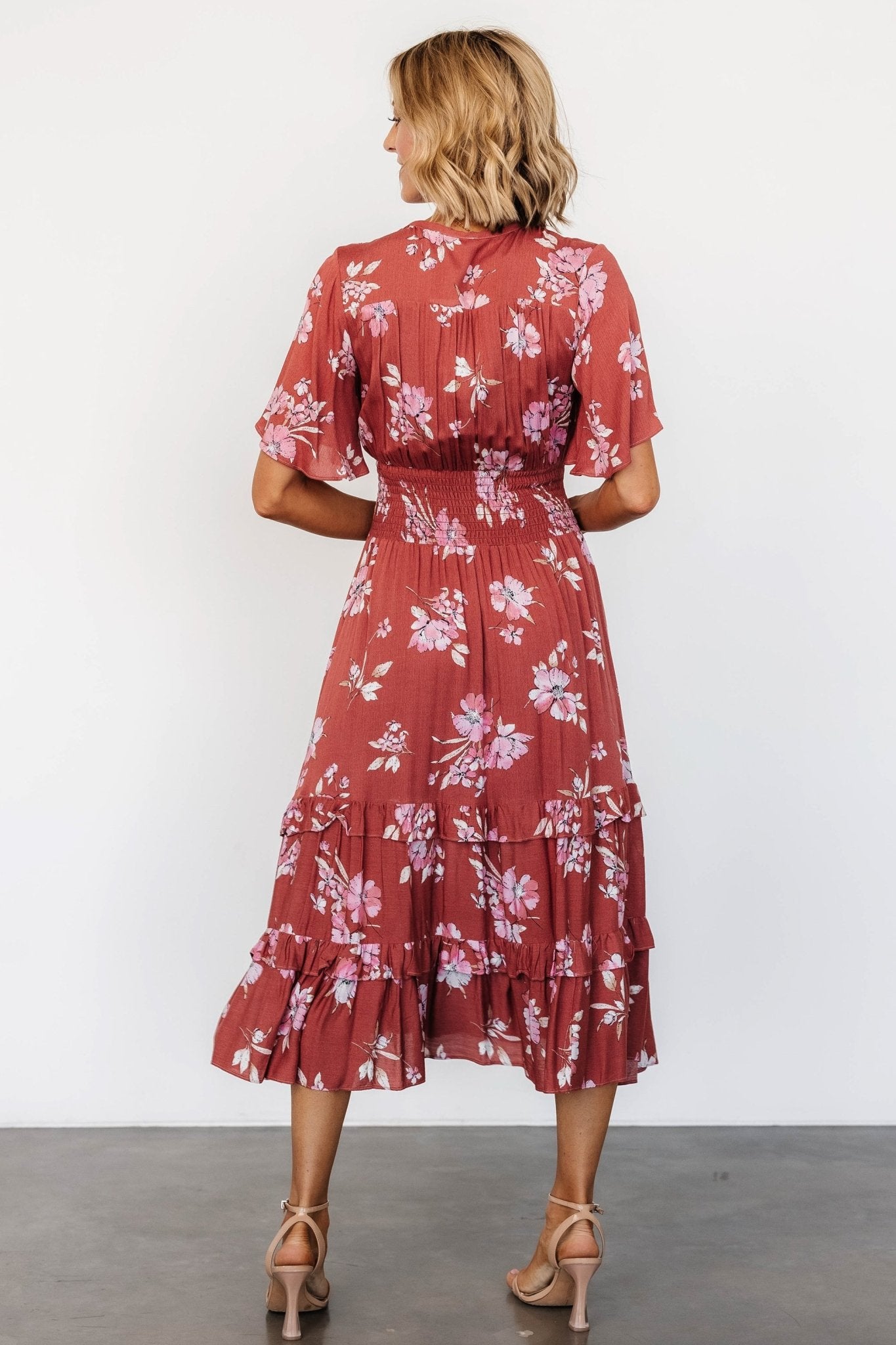 Spell Boho Midi Dress | Terracotta Floral Cheap Sale Many Kinds Of