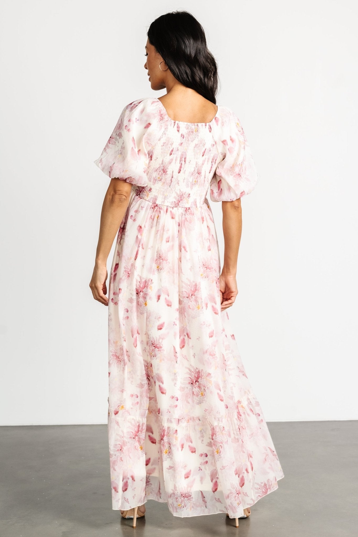 Dalia Maxi Dress | Ivory + Mauve Floral 2025 New