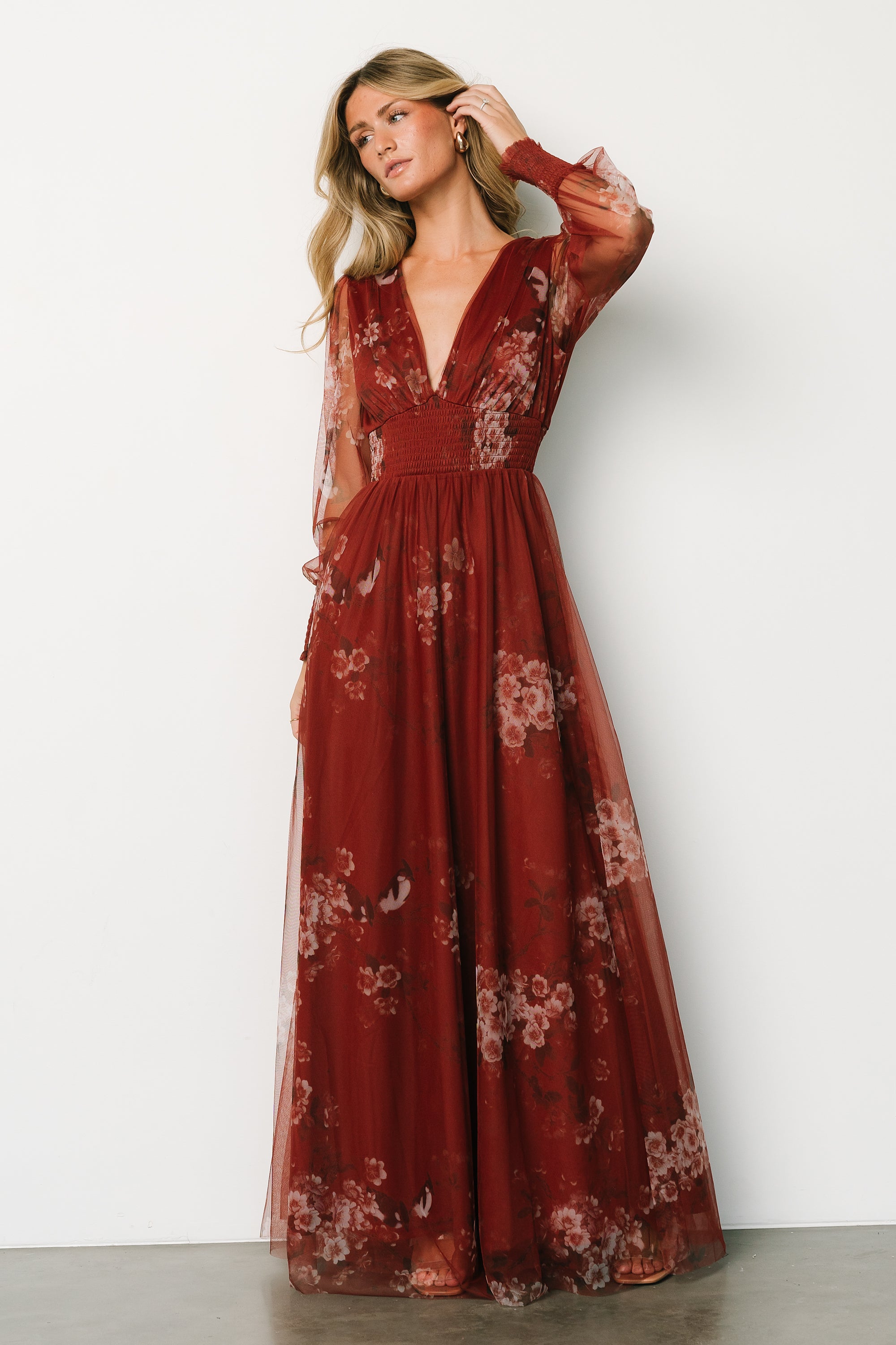 Layla Tulle Maxi Dress | Rust Floral From China For Sale