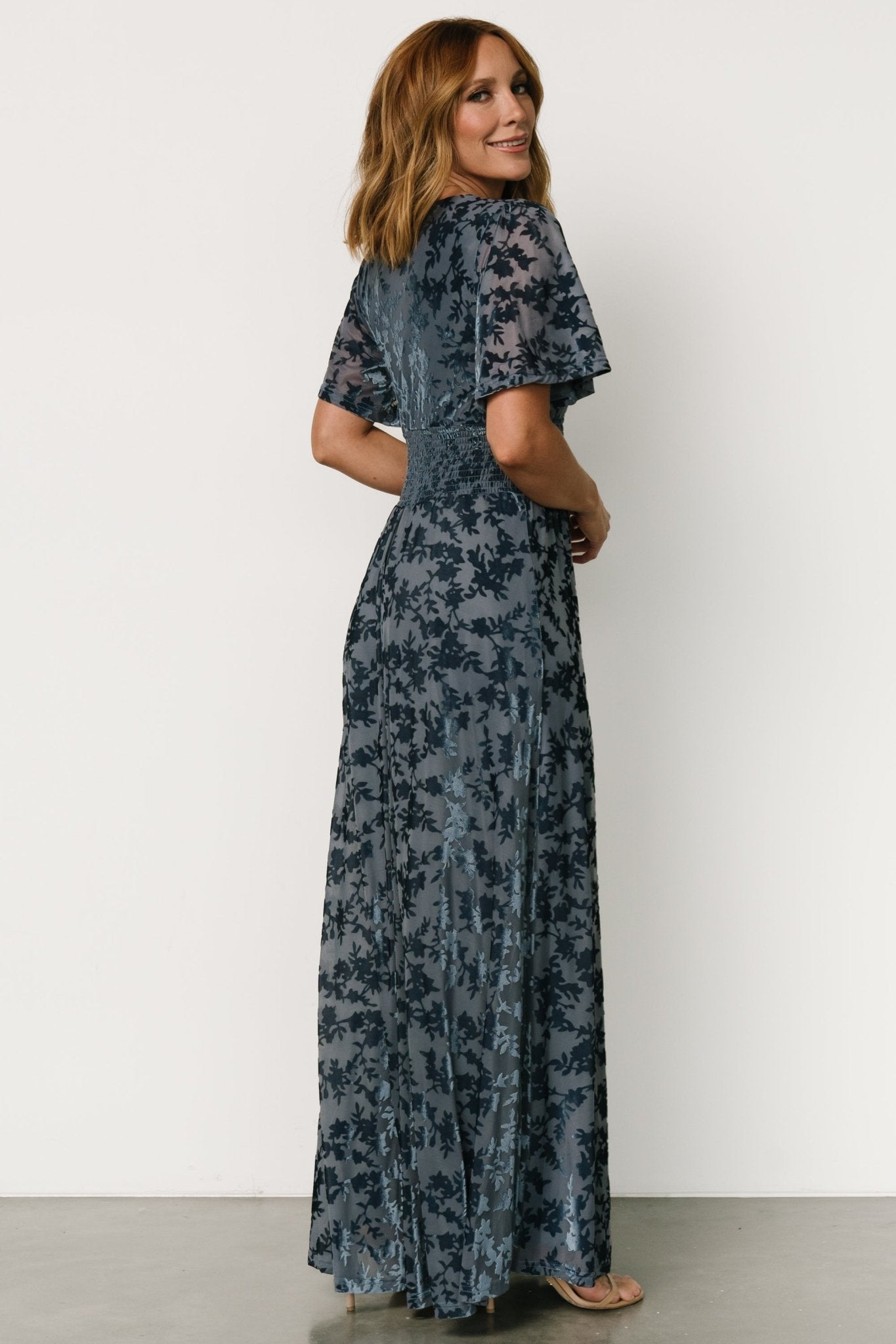 Veronica Velvet Maxi Dress | Whisper Blue Big Discount Online