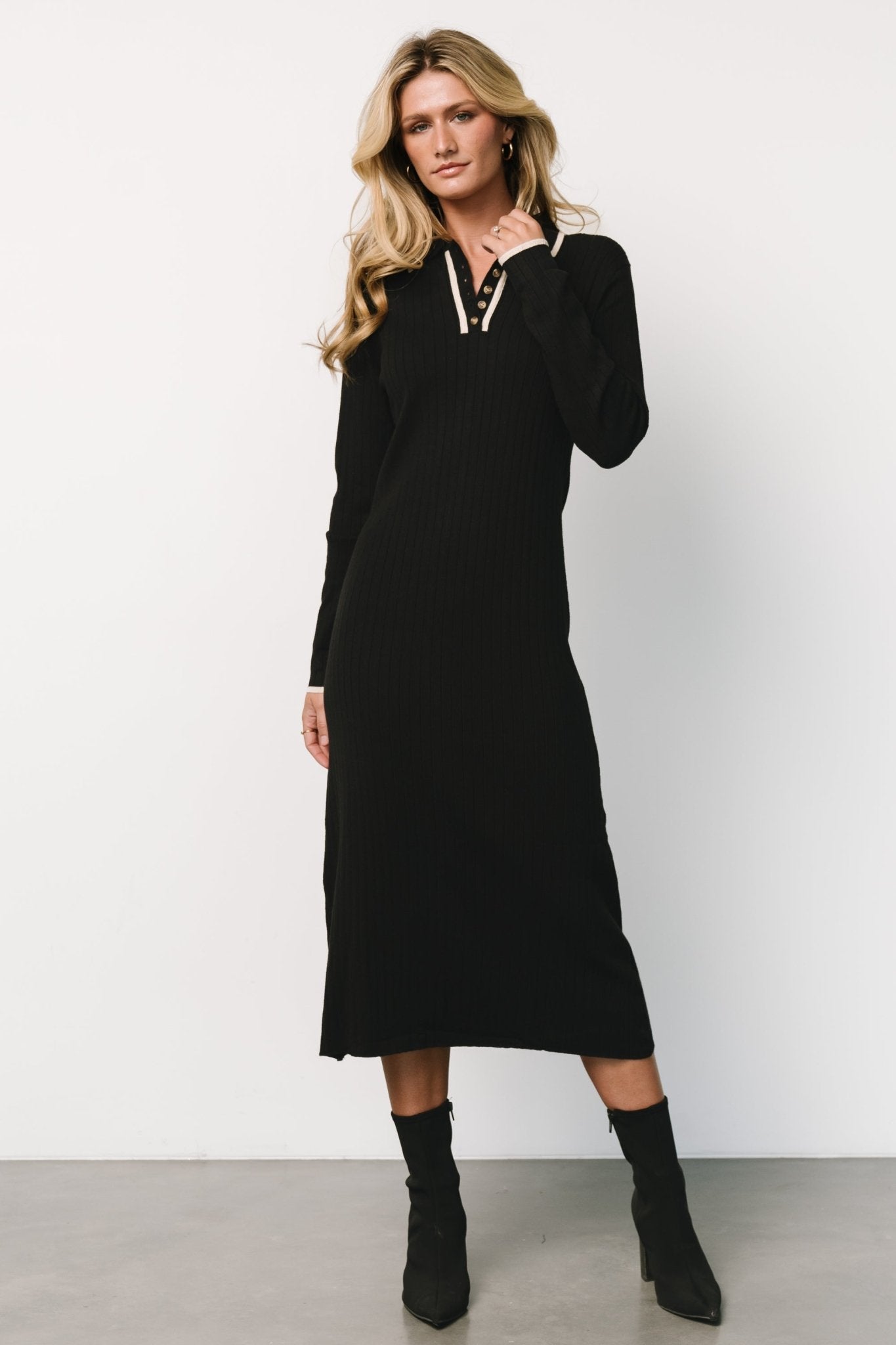 Shantel Polo Dress | Black + Cream Best Wholesale Sale Online