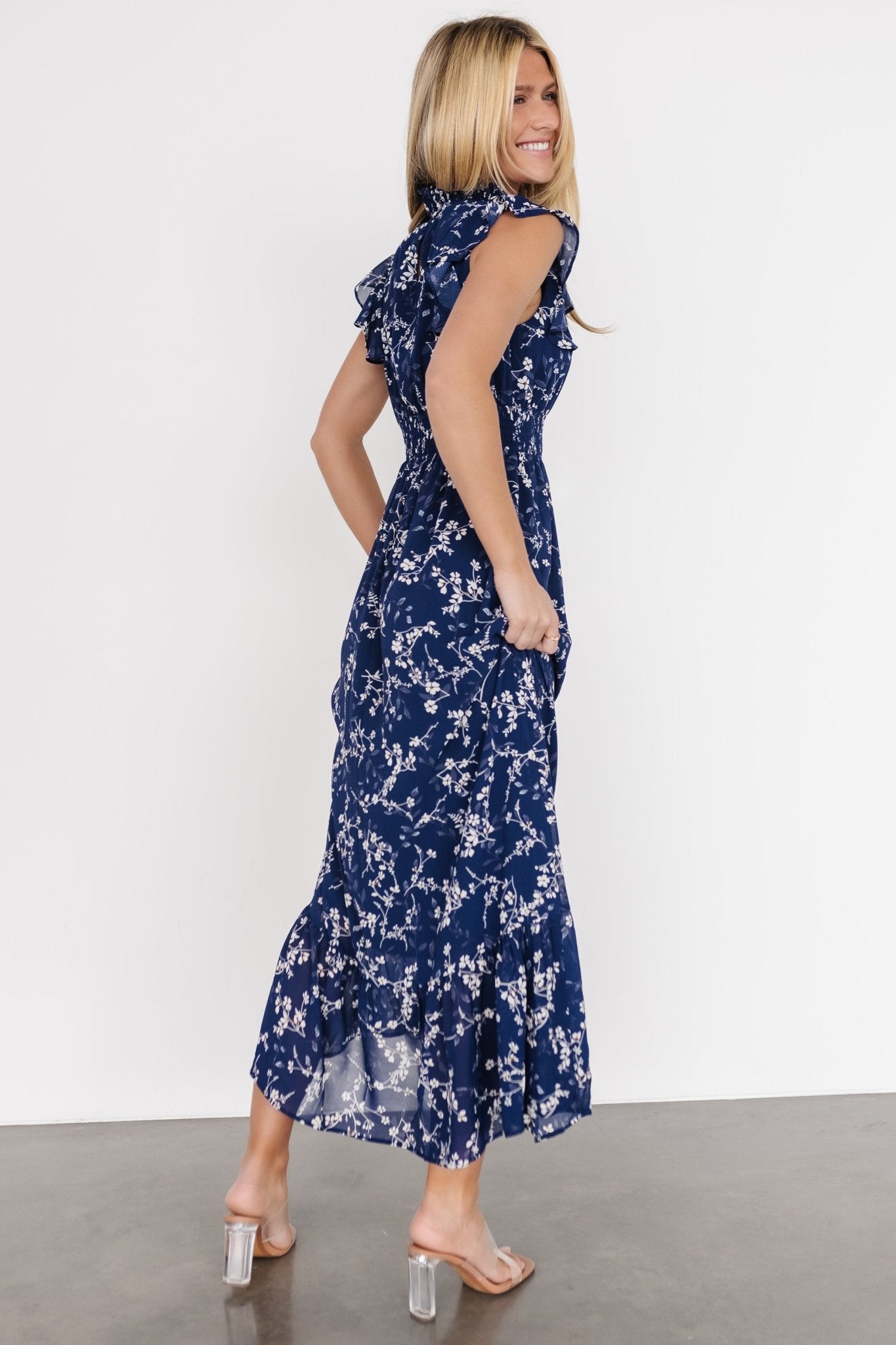 Kearny Ruffle Maxi Dress | Blue Floral Discount In China