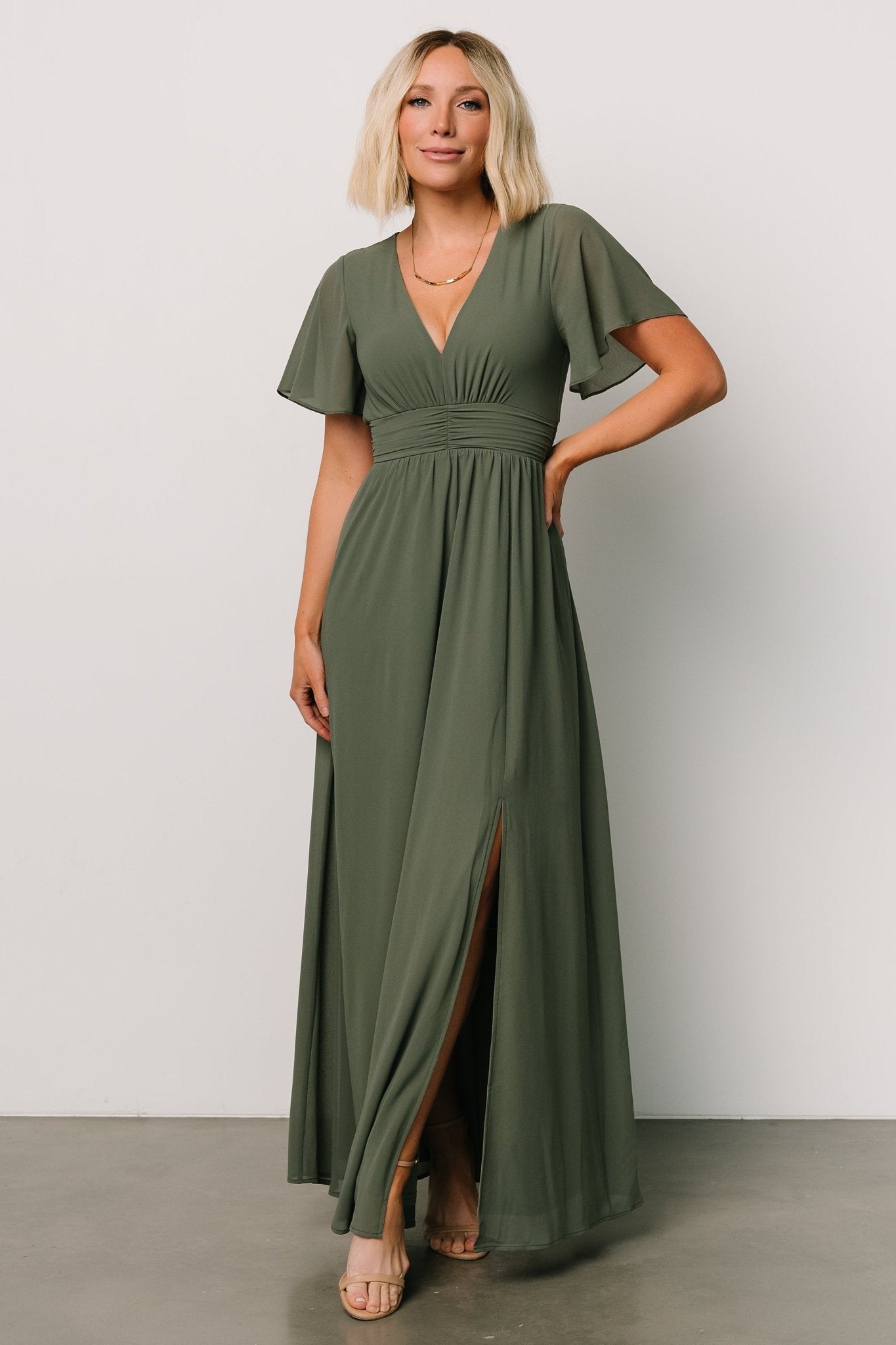 Ramona Maxi Dress | Dark Sage Outlet Purchase