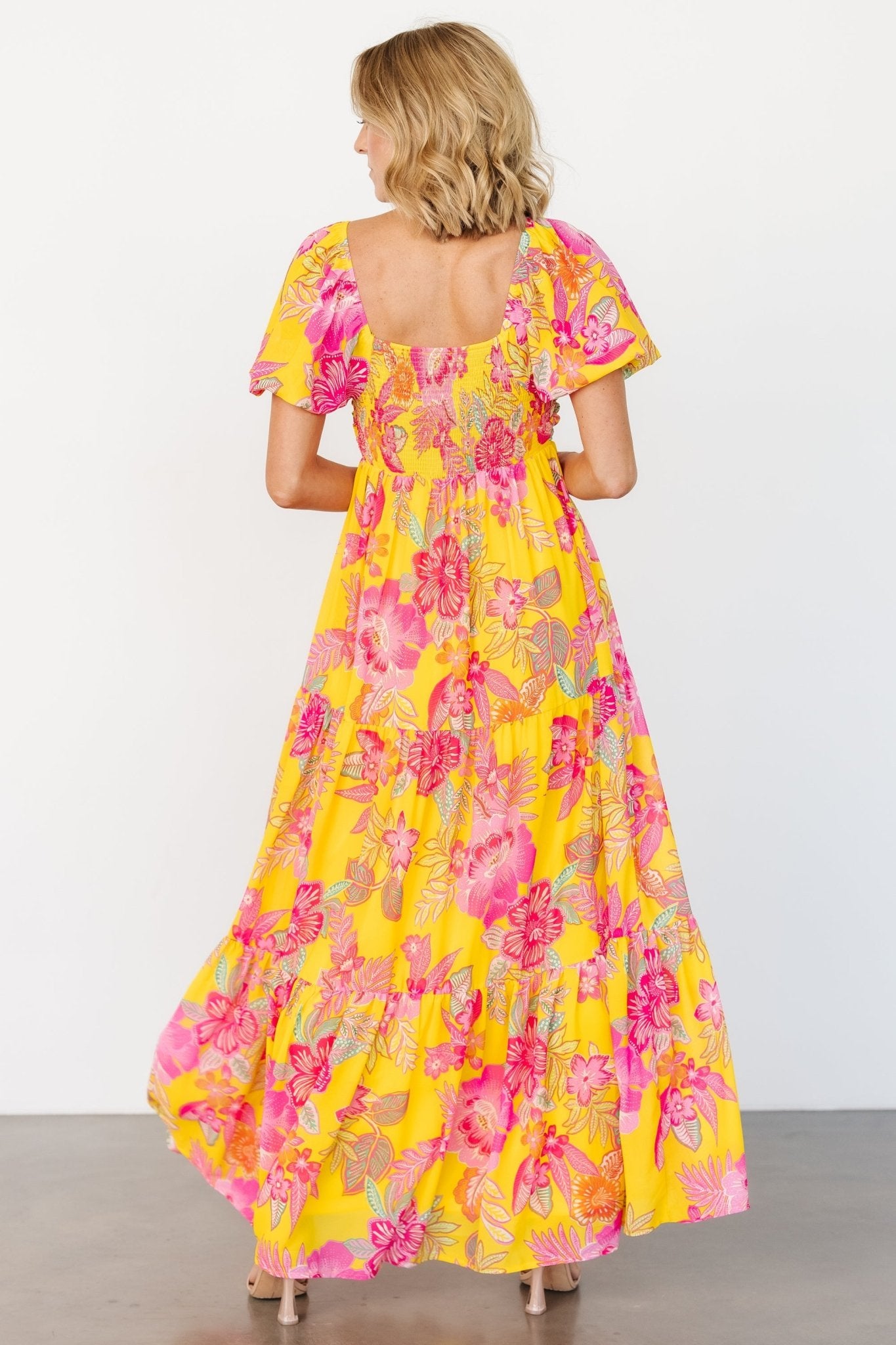 Darla Maxi Dress | Yellow + Pink Floral Sale Real